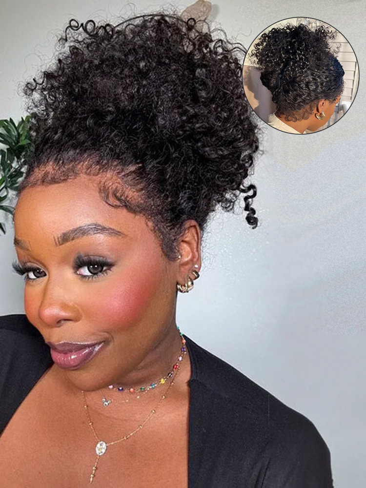 Nina Burmese Curly 360 Full Lace Frontal Wigs Pre Plucked Bleached Knots with Drawstring Glueless Wigs