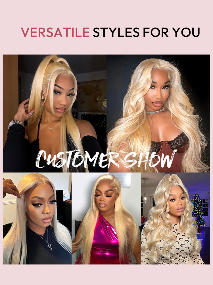 Nova 613 Blonde Body Wave Wig Human Hair 13x6 Transparent Lace Front Wigs Glueless Wigs