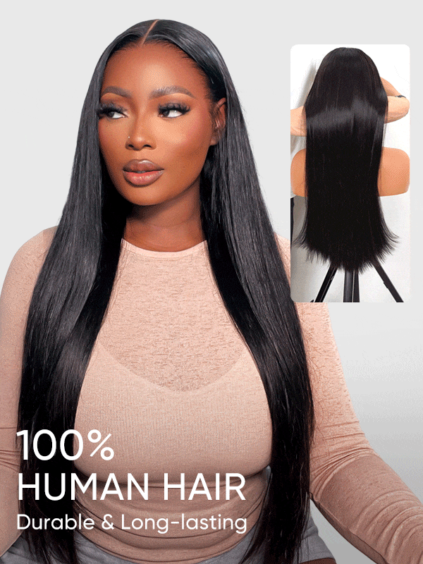 Olive 50Inch Straight 13x6 HD Lace front Wig Human Hair Glueless Wigs Pre Bleached Knots and Pre Plucked