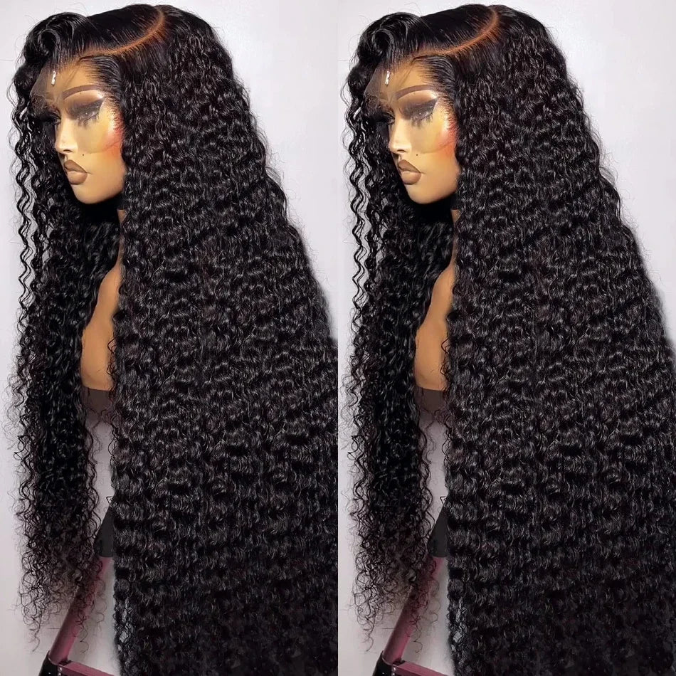 Rhea 50Inch Curly 13x6 HD Lace front Wig Human Hair Glueless Wigs Pre Bleached Knots and Pre Plucked