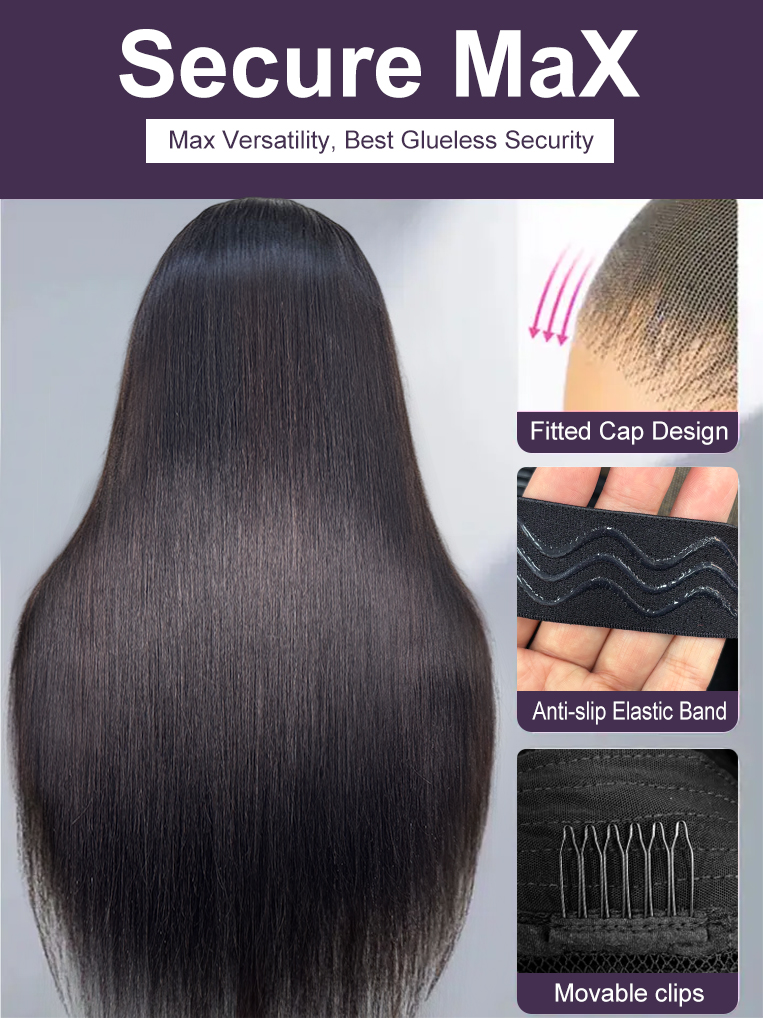 Lydia 13x6 Glueless Ready to Go Straight Wig With Drawstring 250% Pre Everything 13x4 Lace Front Human Hair Wigs 