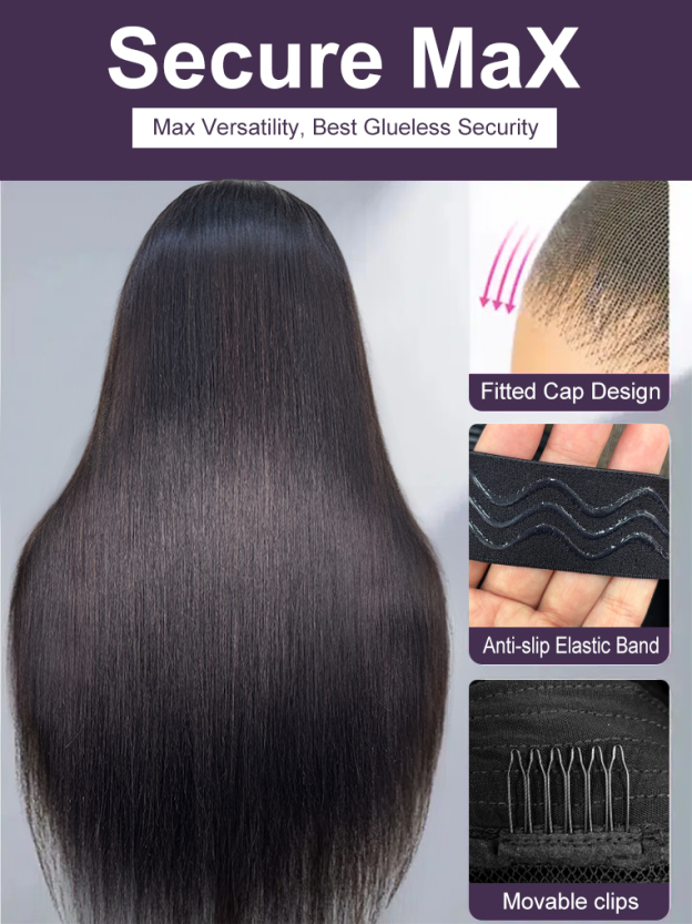 Lydia 13x6 Glueless Ready to Go Straight Wig With Drawstring 250% Pre Everything 13x4 Lace Front Human Hair Wigs 