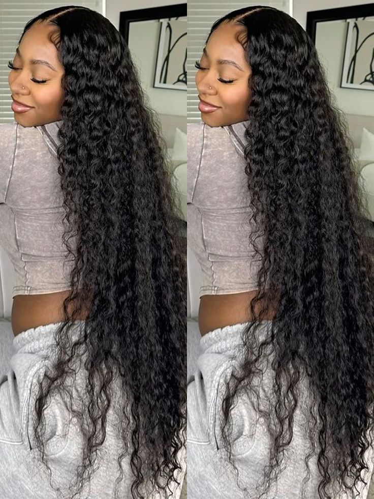 Sage 50Inch Water Wave13x6 HD Lace front Wig Human Hair Glueless Wigs Pre Bleached Knots and Pre Plucked