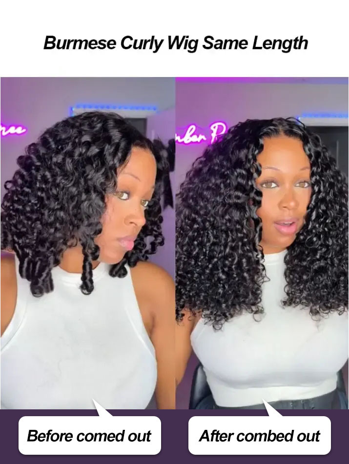 Sarah Glueless Burmese Curly Wig with Drawstring Pre Bleached Knots 250% 13x6 Lace Frontal Wigs Human Hair Pre Plucked