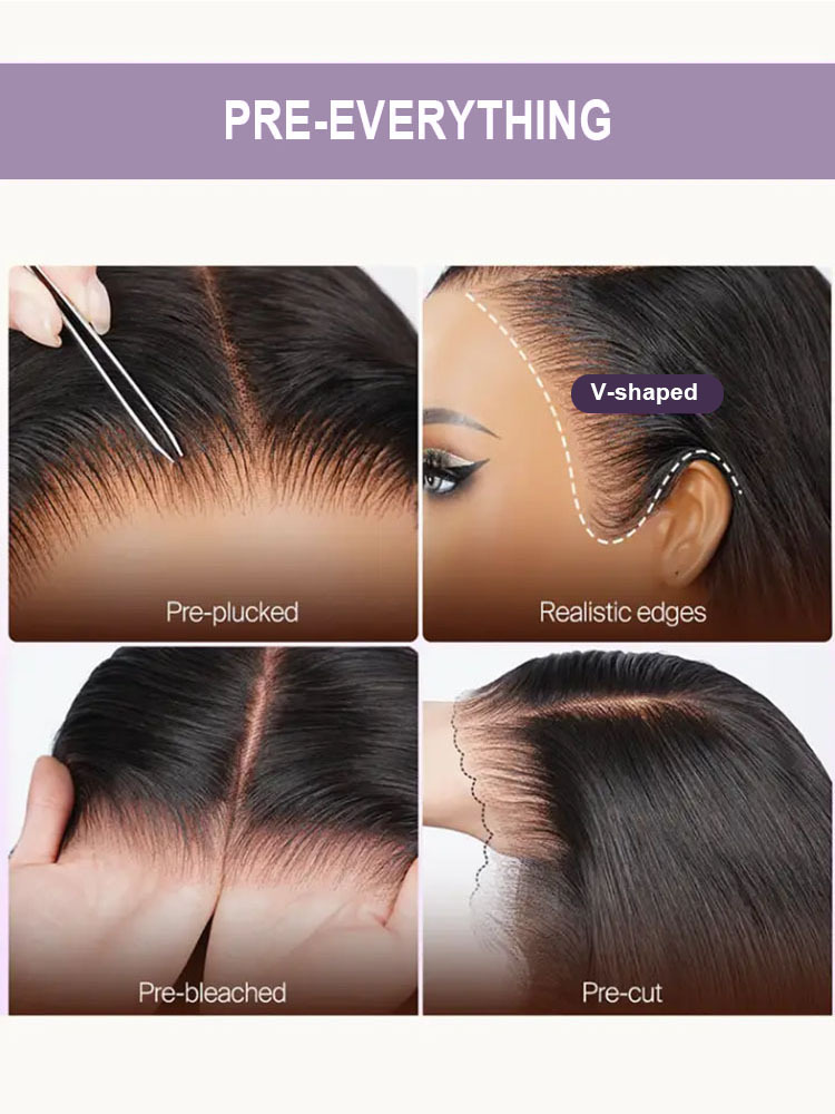 Kinsley Bleached Knots Glueless Deep Wave 13x6 Lace Front Human Hair Wigs With Drawstring Pre Plucked