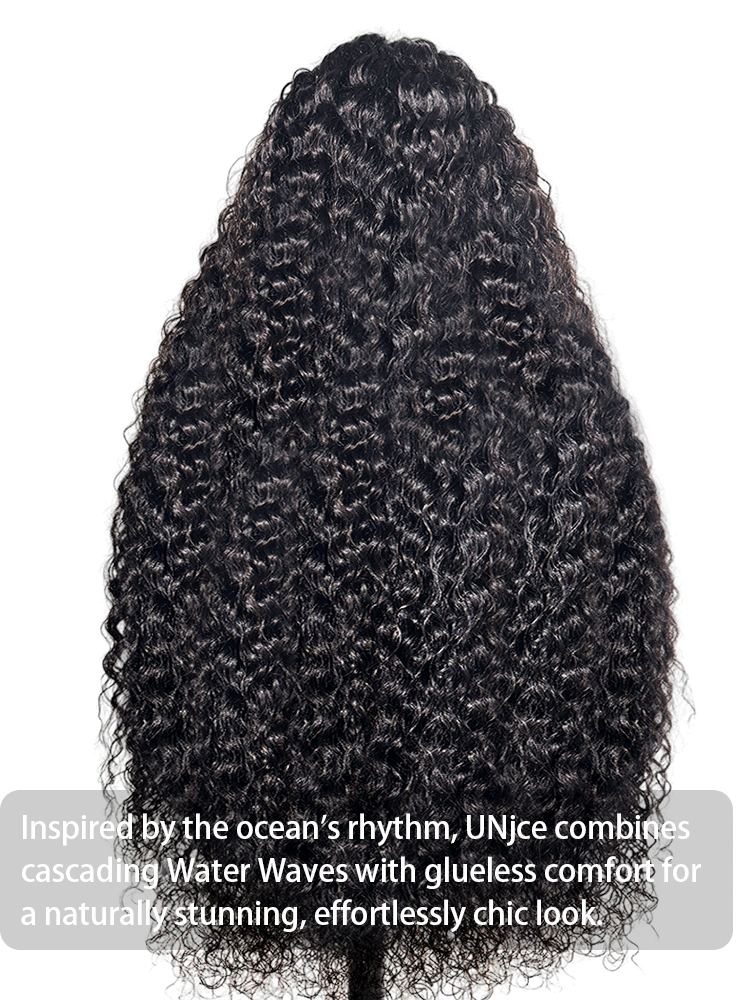 Willow Bleached Knots Glueless Water Wave 13x6 Lace Front Human Hair Wigs With Drawstring Pre Plucked