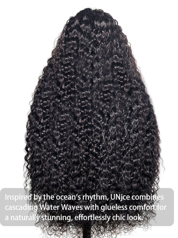 Willow Bleached Knots Glueless Water Wave 13x6 Lace Front Human Hair Wigs With Drawstring Pre Plucked