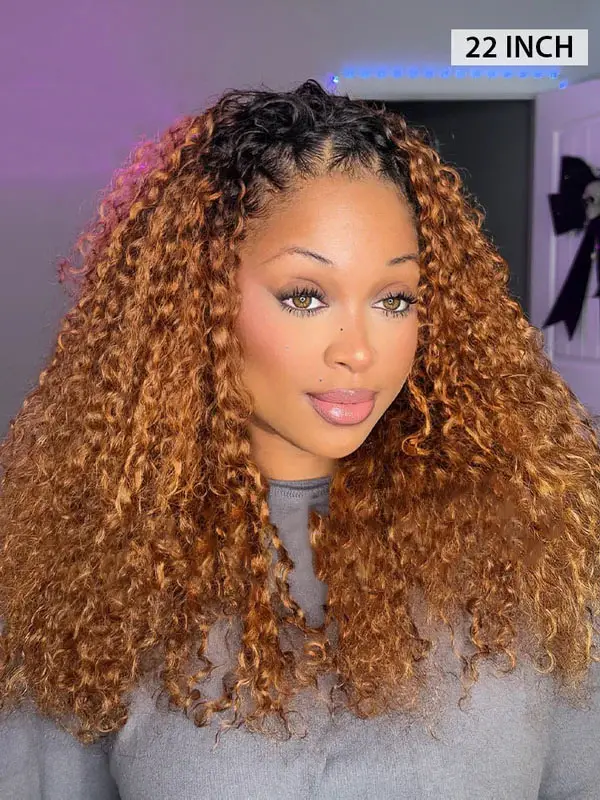 Zaria 3 IN 1 Blonde Water Wave Half Wig Glueless Wig Beginner Friendly with Draw-strings Flip Over Wigs