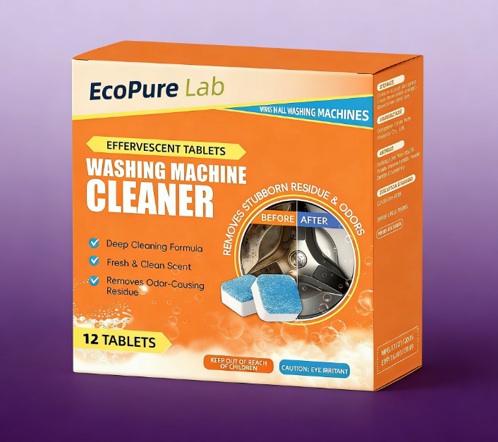 3 az 1-ben Mosógép Tisztító és Fertőtlenítő Tabletta - Vízkőoldó és Szagtalanító