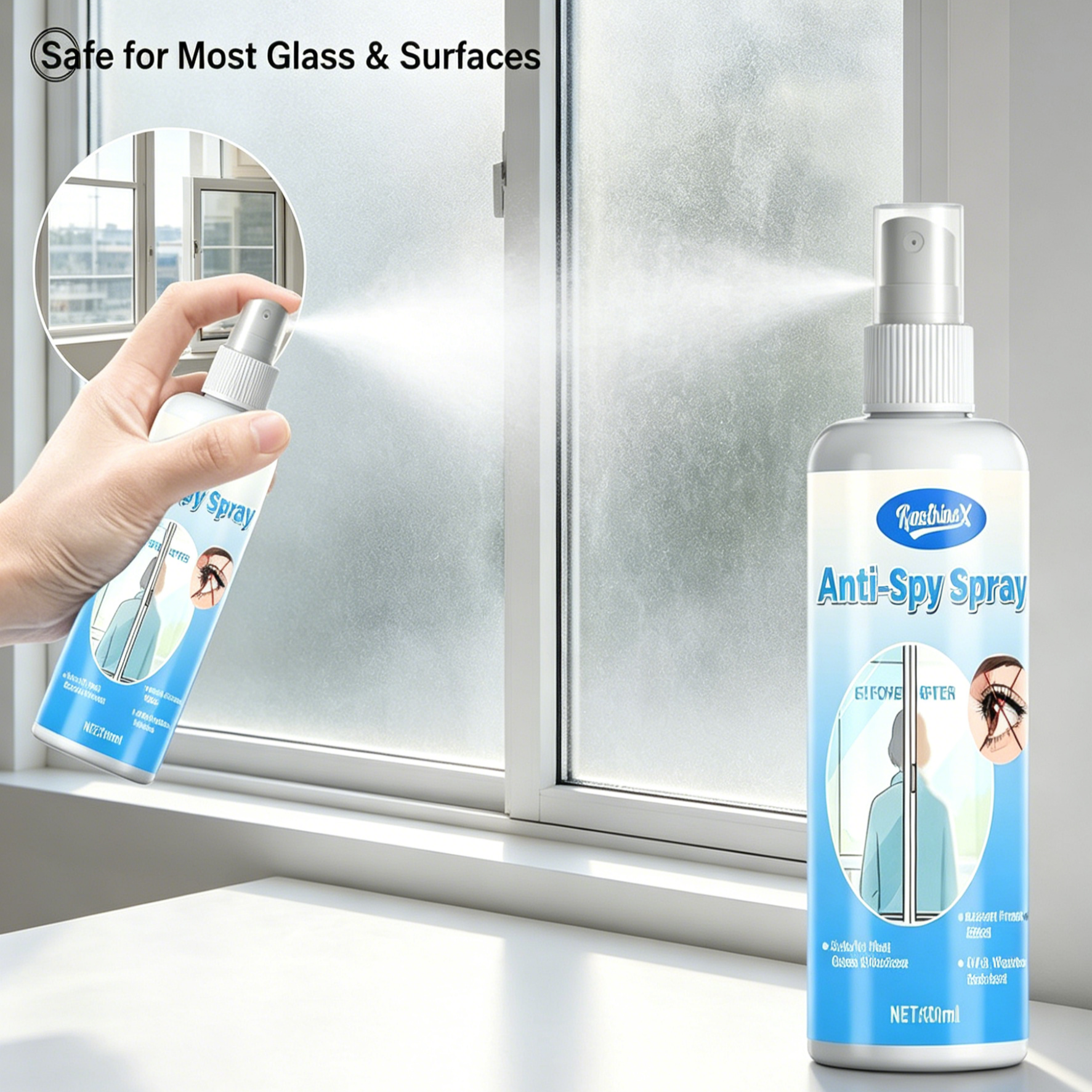 Egyirányú Tükör Spray Ablakra | Betekintésgátló Kihallgatószoba Effektus