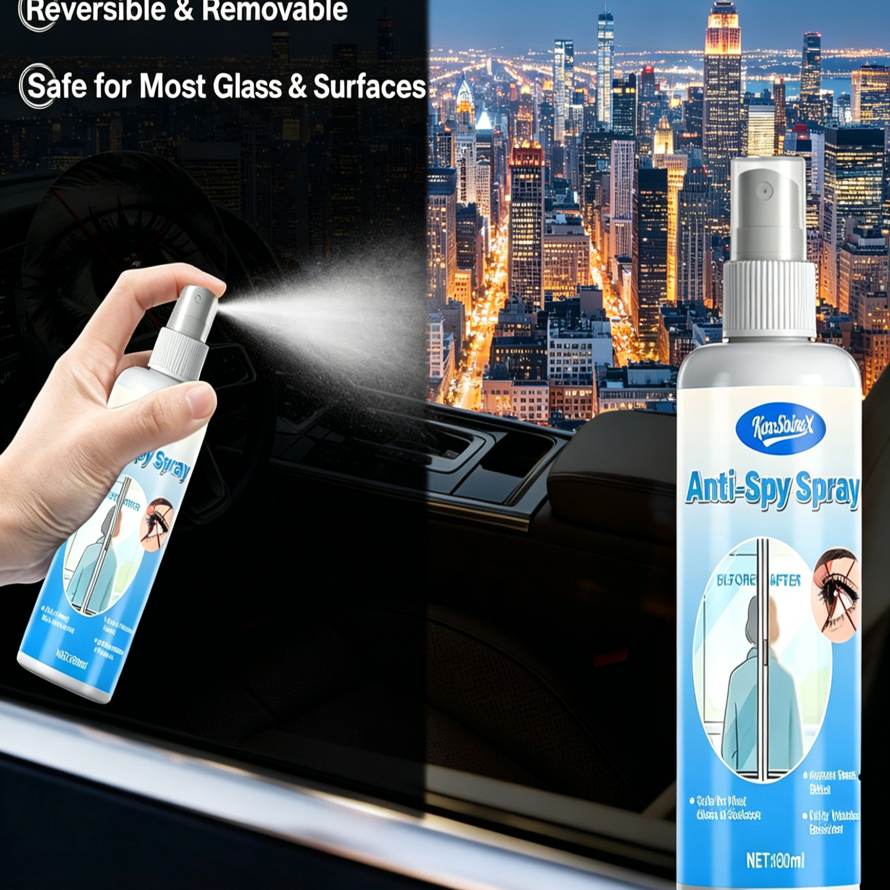 Egyirányú Tükör Spray Ablakra | Betekintésgátló Kihallgatószoba Effektus