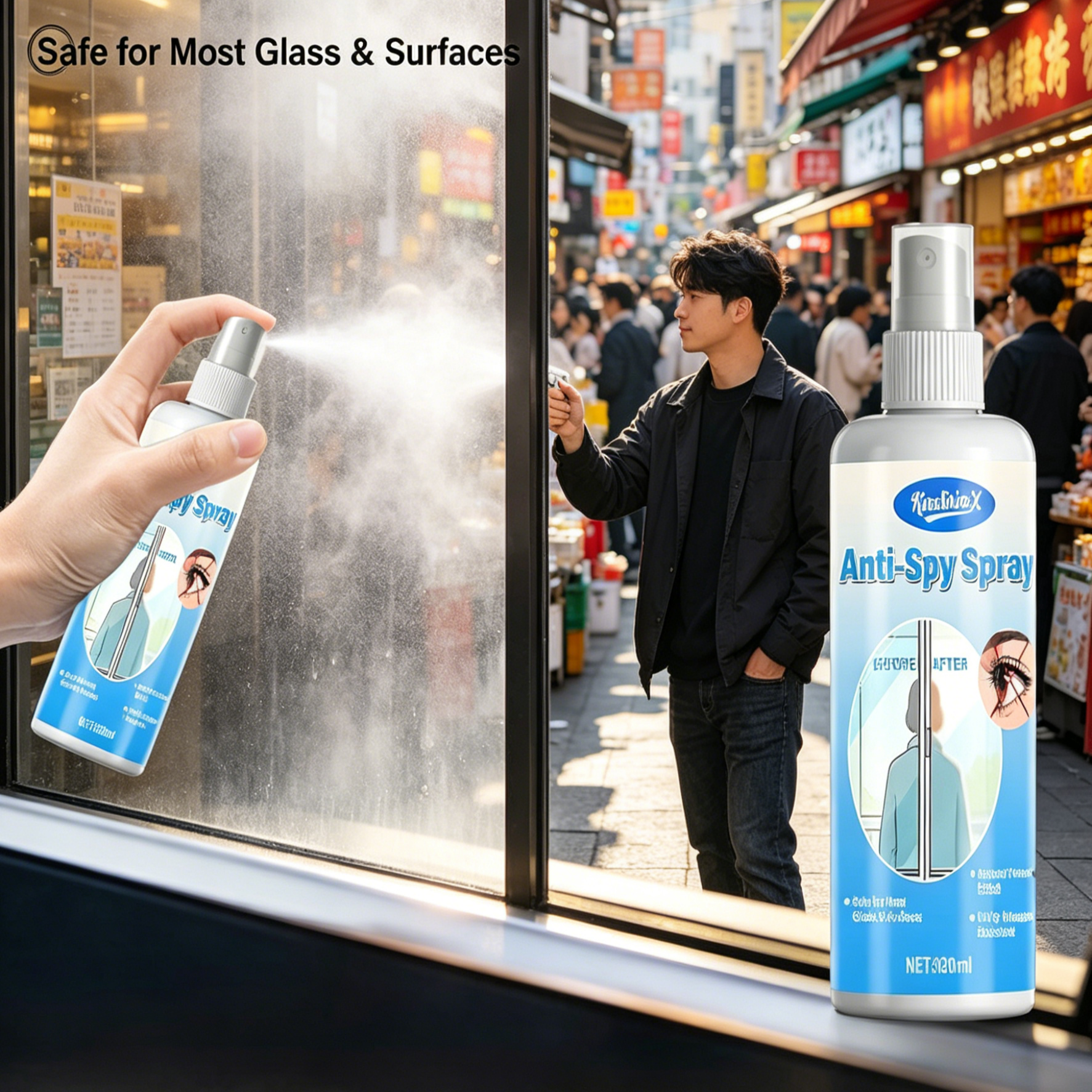 Egyirányú Tükör Spray Ablakra | Betekintésgátló Kihallgatószoba Effektus