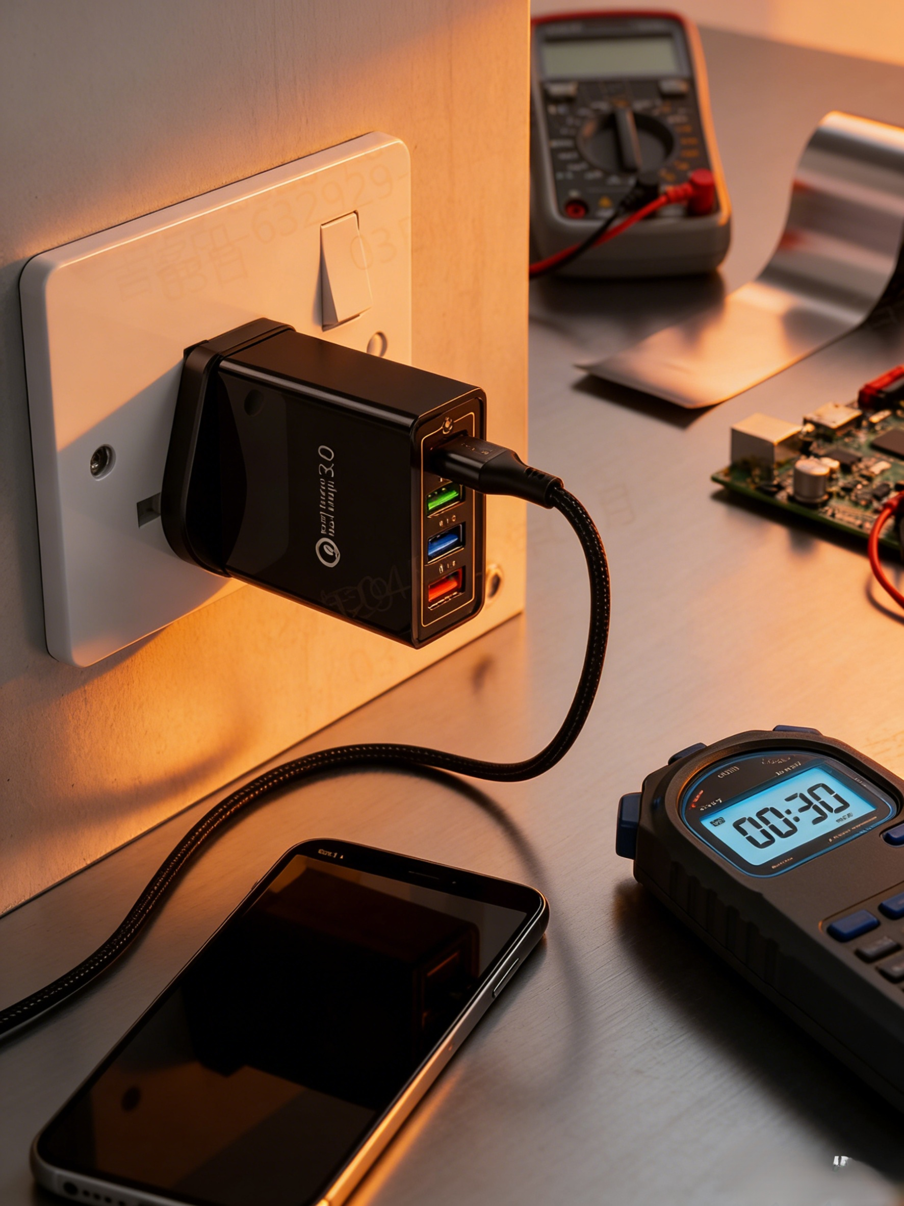 Prémium 4-Portos Intelligens Úti Töltő | Intelligens Tápellátás és Akkumulátorvédelem | Gyorstöltés Telefonhoz, Tablethez és Órához | Kompakt Kialakítás Mindennapi Használatra