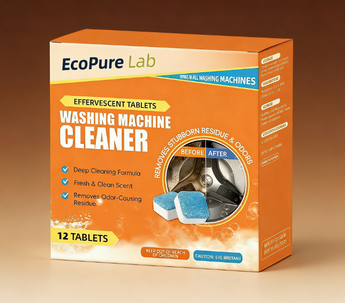 3 az 1-ben Mosógép Tisztító és Fertőtlenítő Tabletta - Vízkőoldó és Szagtalanító