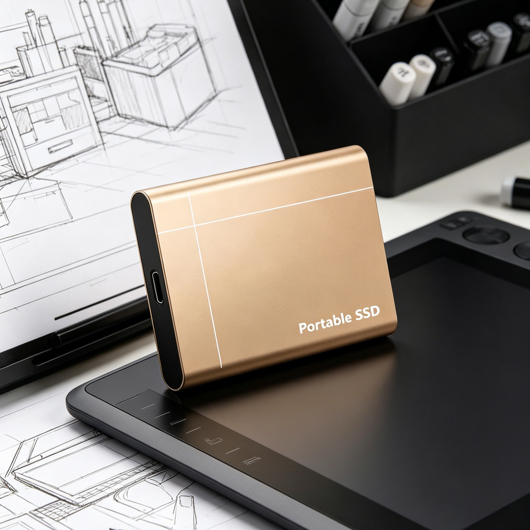 Nagy Sebességű Külső SSD | Hordozható Meghajtó Telefonhoz és Laptophoz | Type-C USB 3.2
