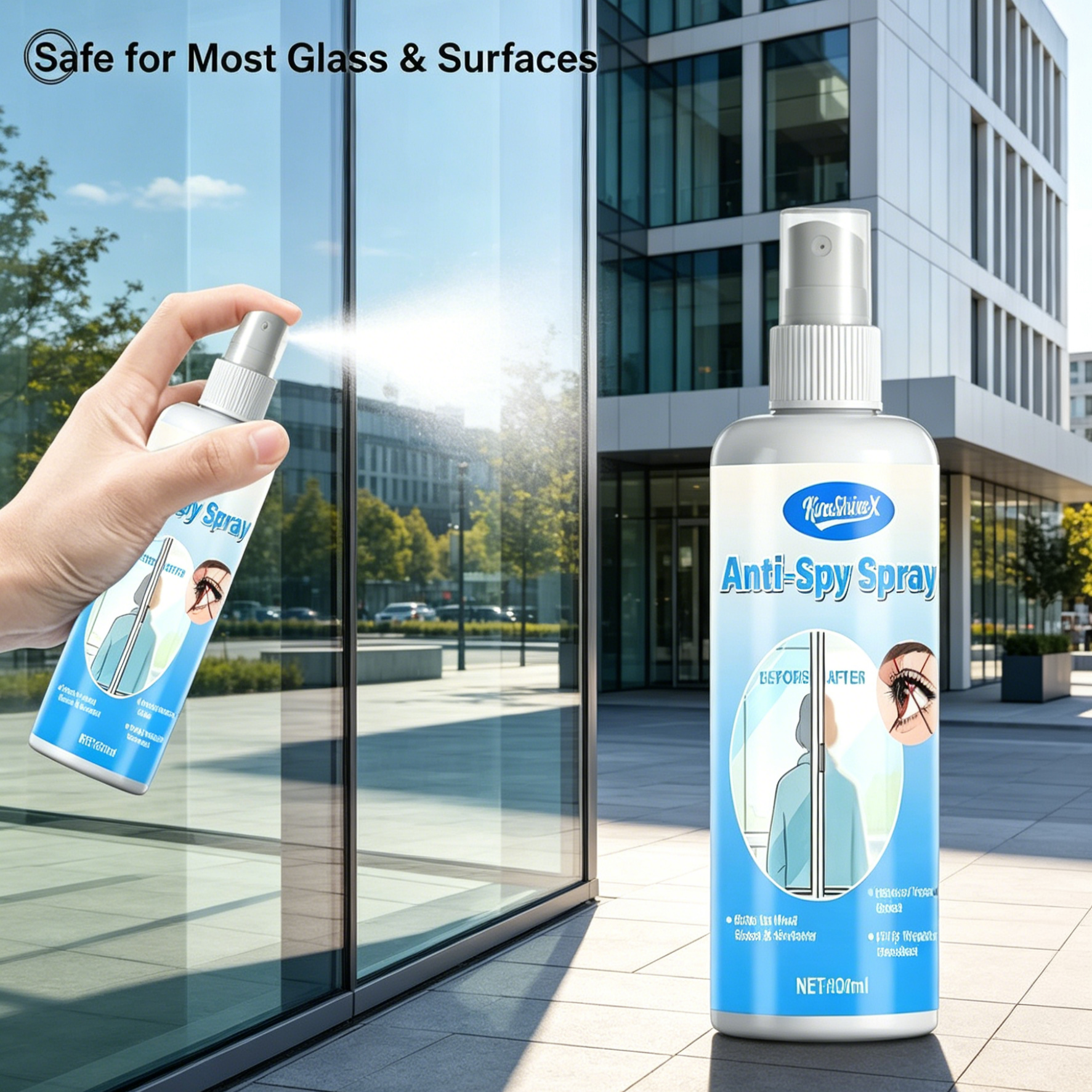 Egyirányú Tükör Spray Ablakra | Betekintésgátló Kihallgatószoba Effektus