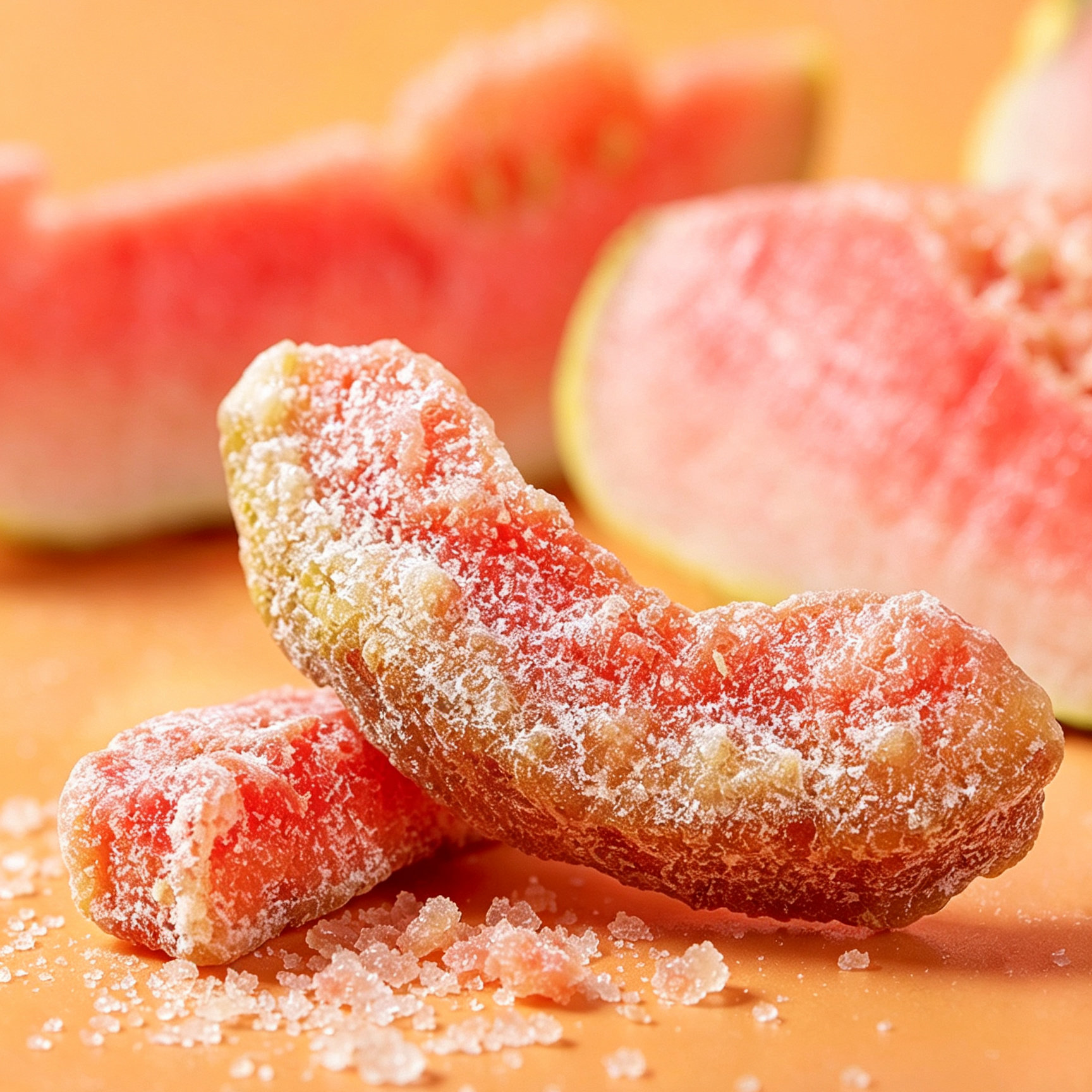 Prémium Magmentes Vörös Guava - Lassan Kandírozott Trópusi Gyümölcs | Egyesével Csomagolt