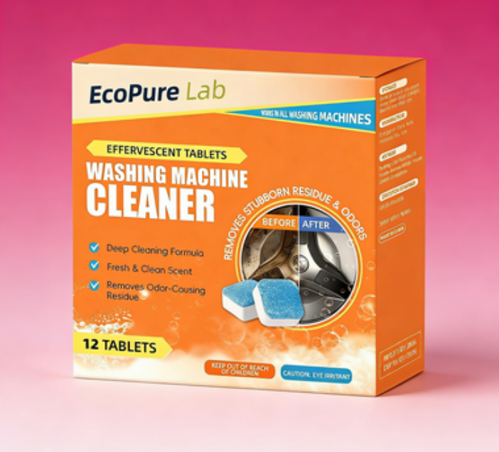3 az 1-ben Mosógép Tisztító és Fertőtlenítő Tabletta - Vízkőoldó és Szagtalanító