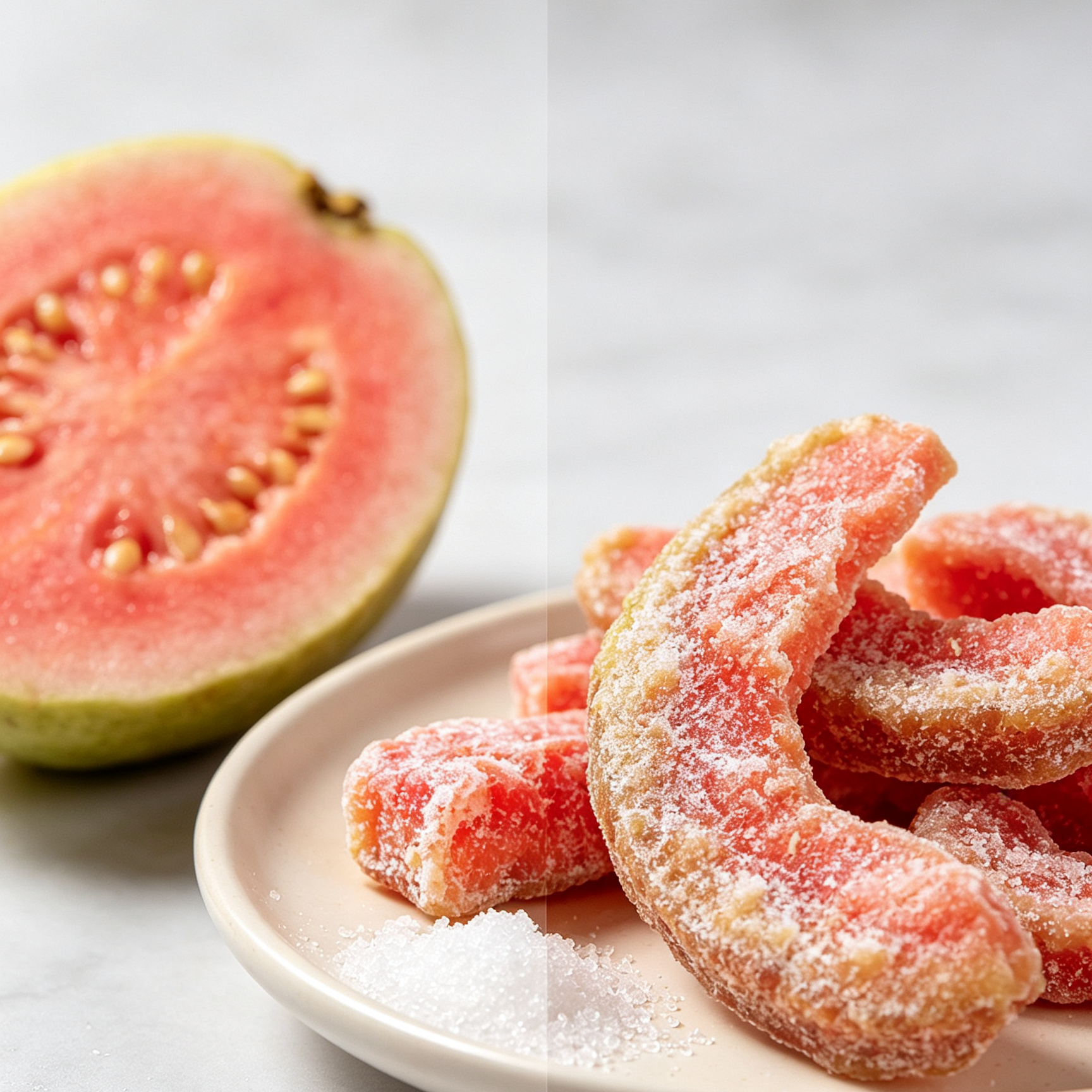 Prémium Magmentes Vörös Guava - Lassan Kandírozott Trópusi Gyümölcs | Egyesével Csomagolt