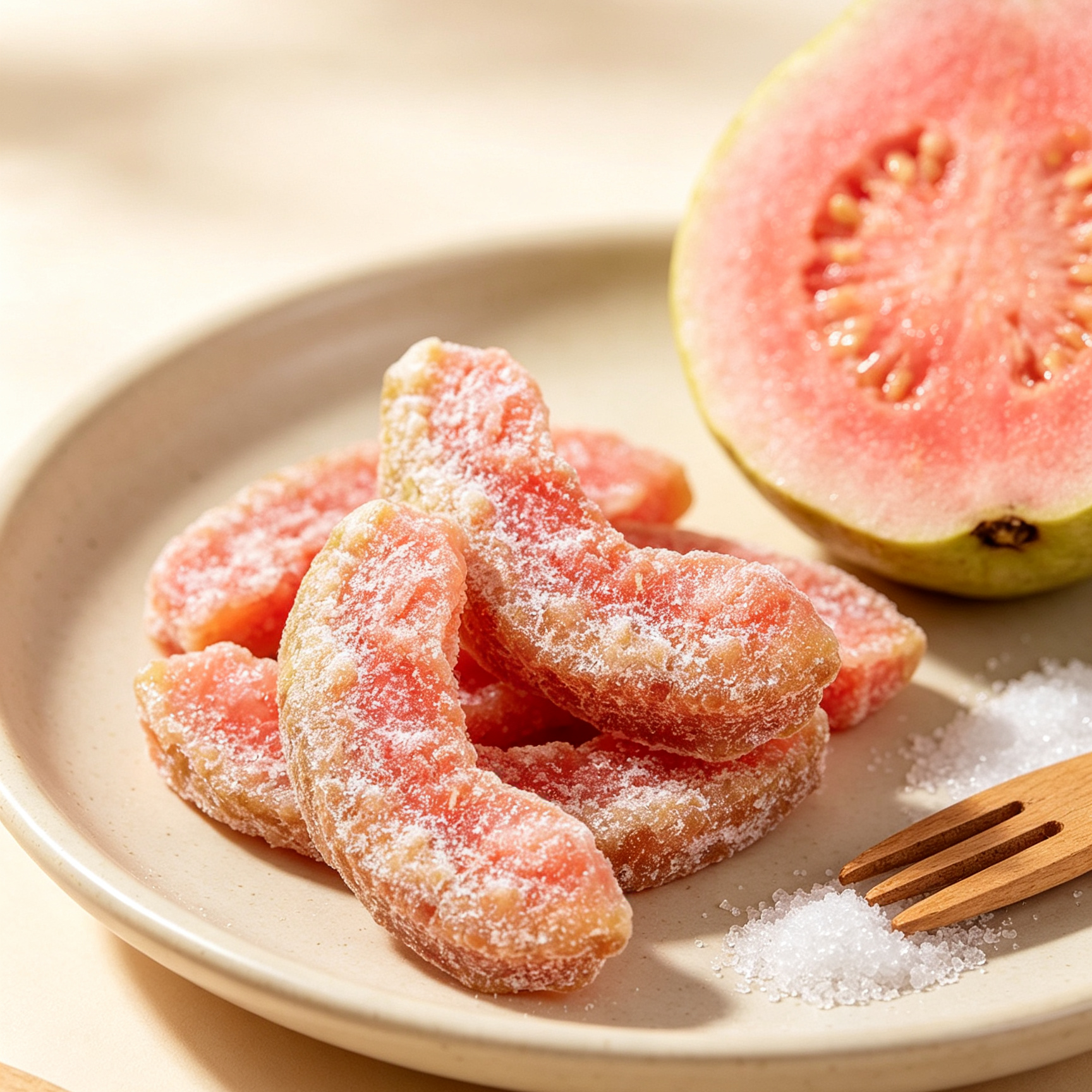 Prémium Magmentes Vörös Guava - Lassan Kandírozott Trópusi Gyümölcs | Egyesével Csomagolt