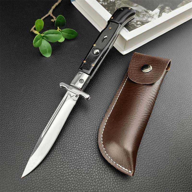 440C Stainless Steel Outdoor Folding Knife 4.1-Inch with Durable Shell Resin Handle