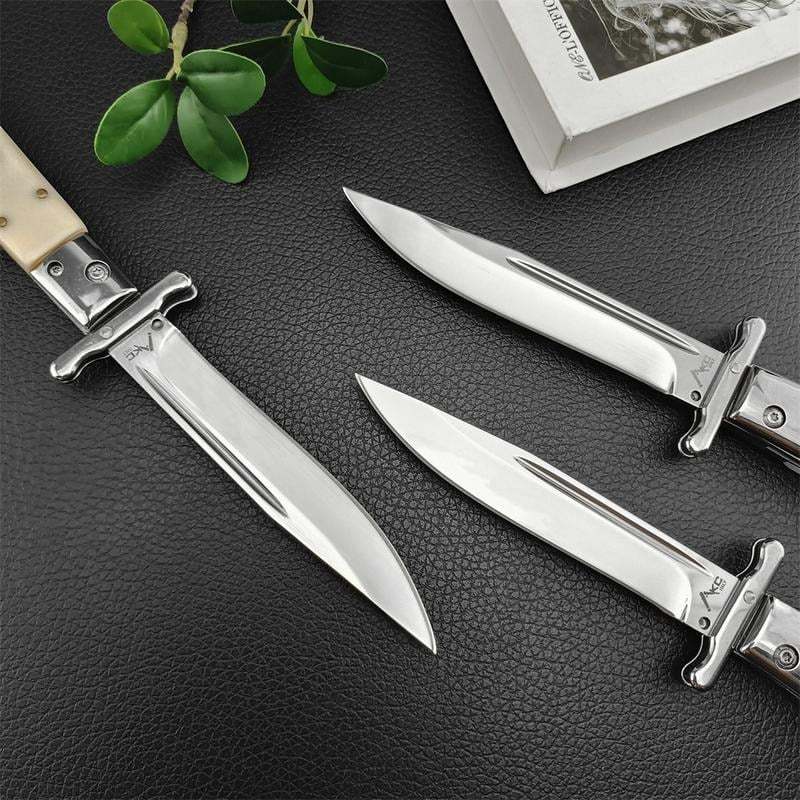 440C Stainless Steel Outdoor Folding Knife 4.1-Inch with Durable Shell Resin Handle