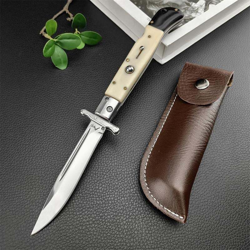 440C Stainless Steel Outdoor Folding Knife 4.1-Inch with Durable Shell Resin Handle