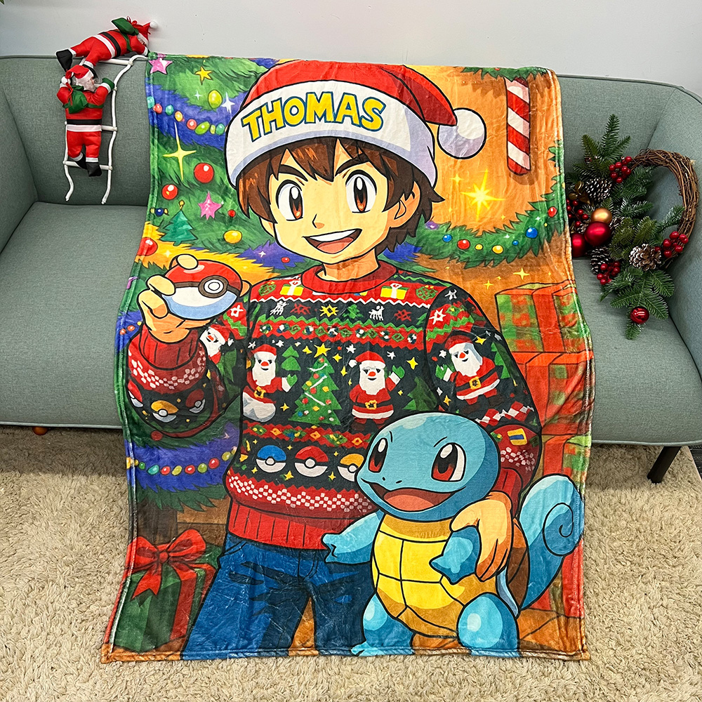 Custom Anime Kid Portrait Blanket