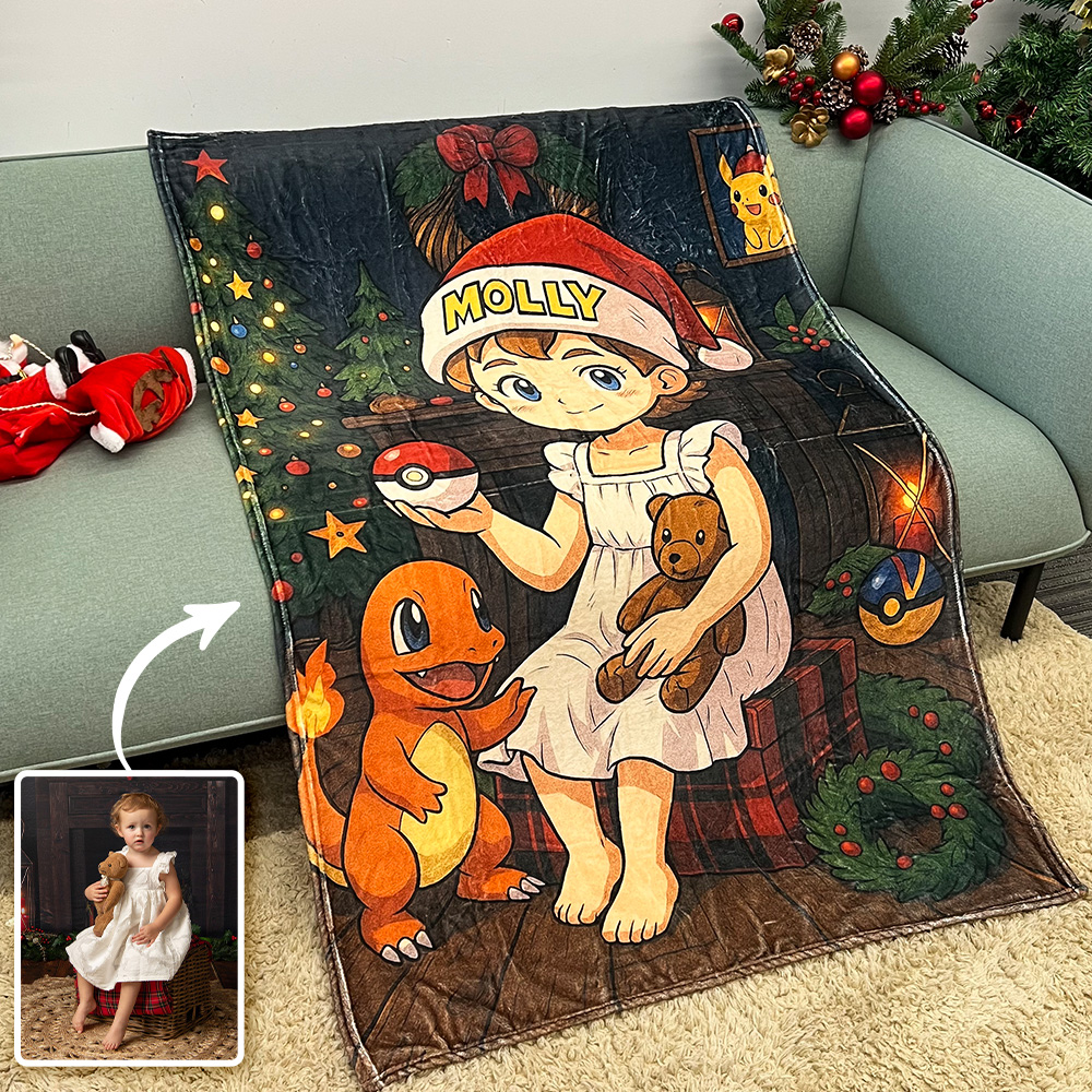 Custom Anime Kid Portrait Blanket