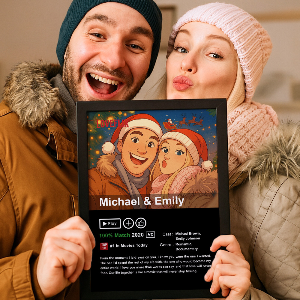 Custom Anime LOVEFLIX Movie Photo Frame with Your Love Story