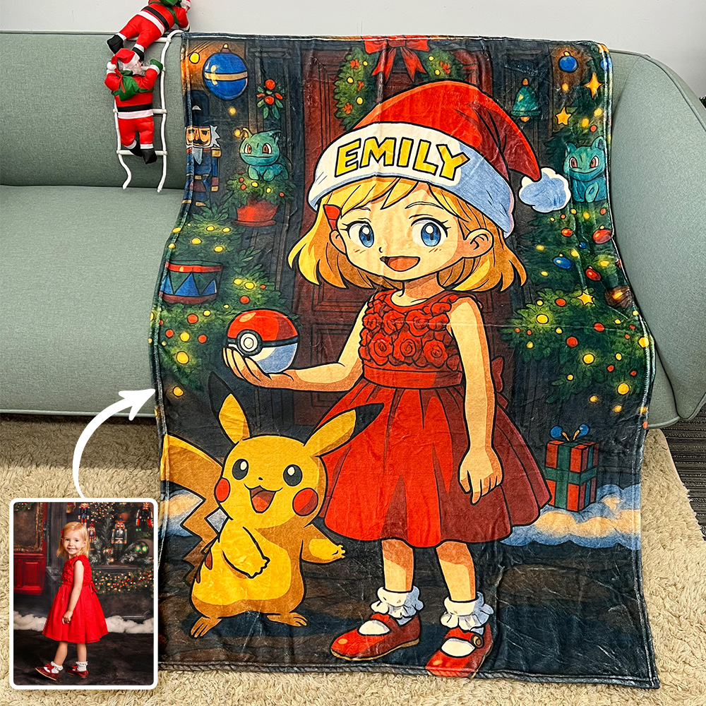 Custom Anime Kid Portrait Blanket