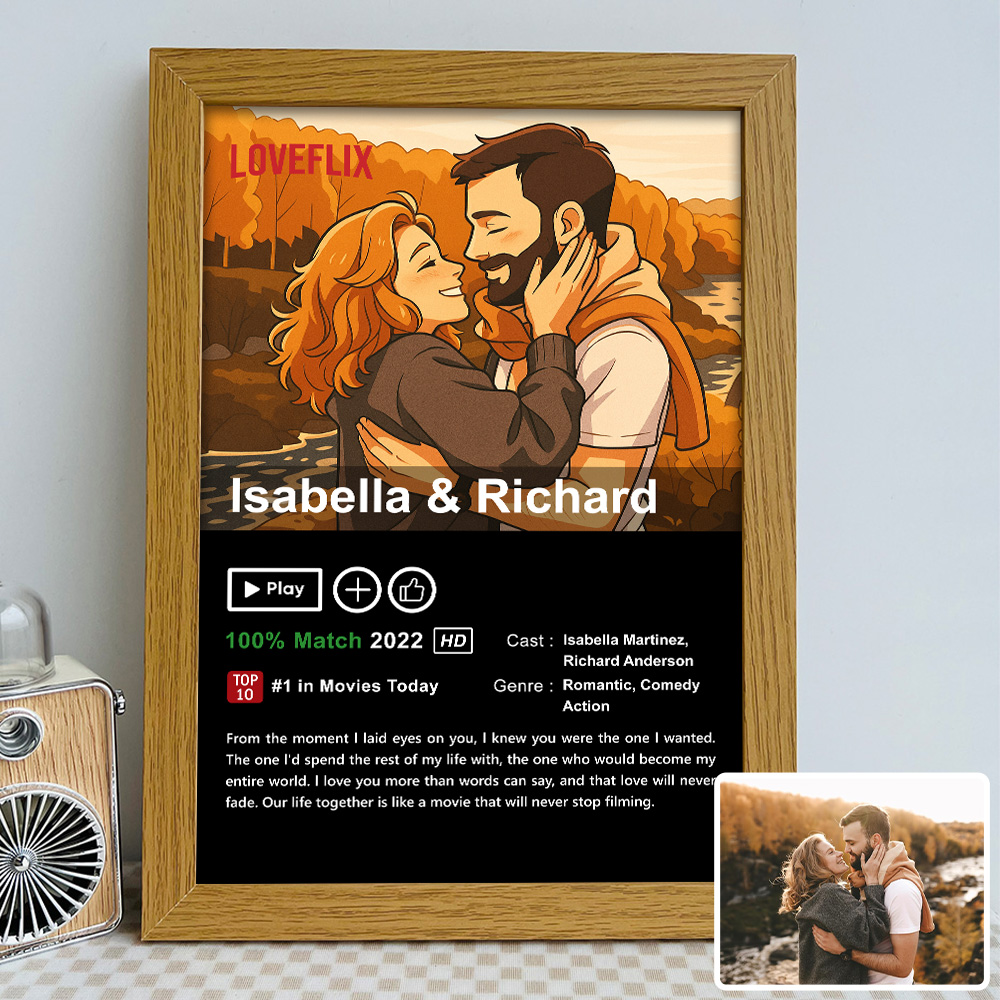 Custom Anime LOVEFLIX Movie Photo Frame with Your Love Story