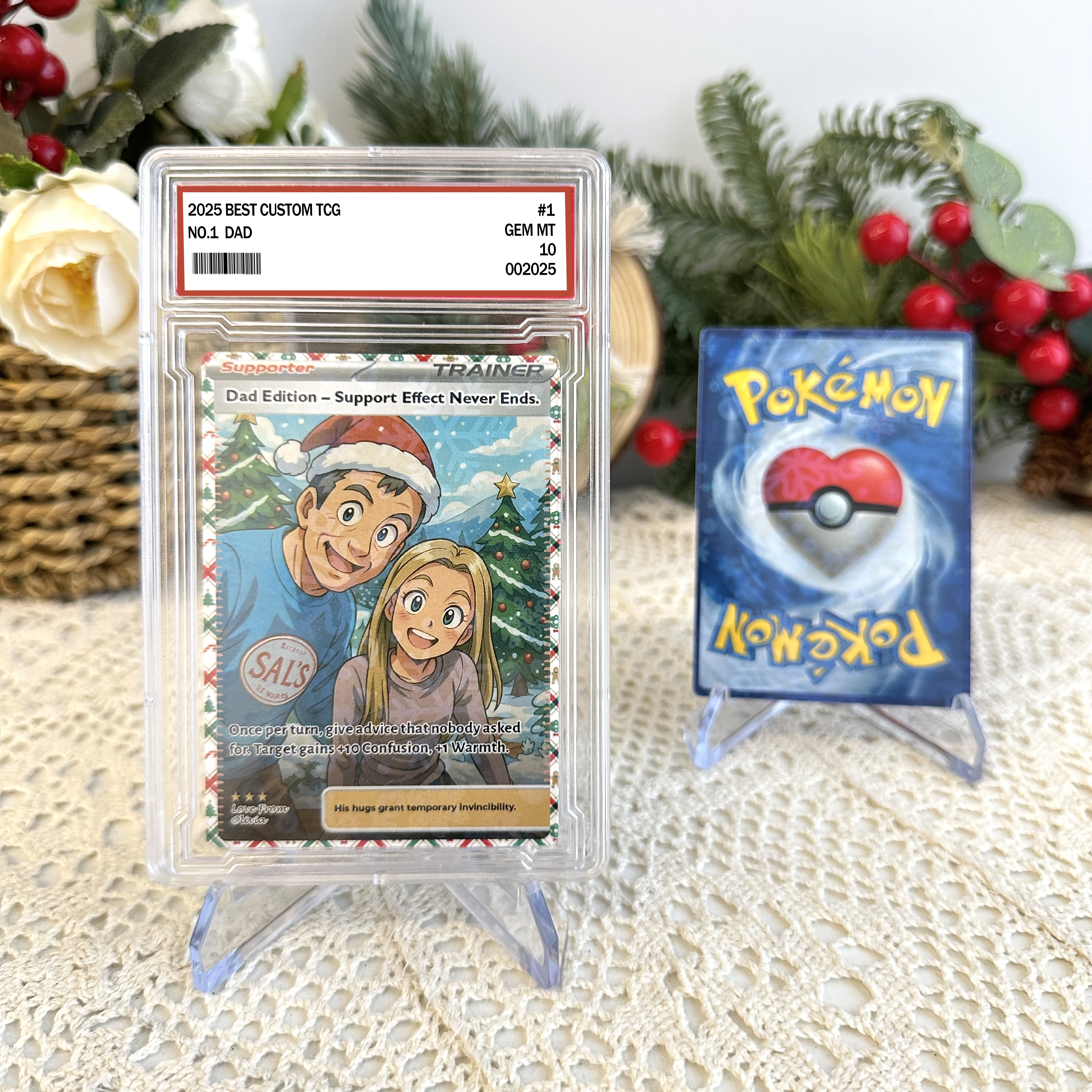 Custom Anime Dad Supporter Trainer Card Christmas Edition Pokecard