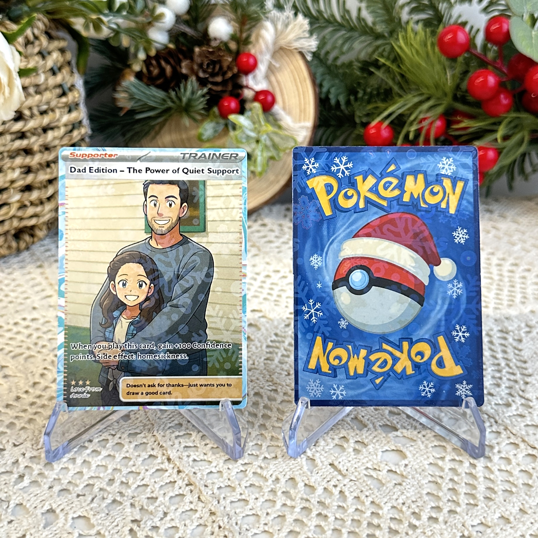 Custom Anime Dad Supporter Trainer Card Christmas Edition Pokecard