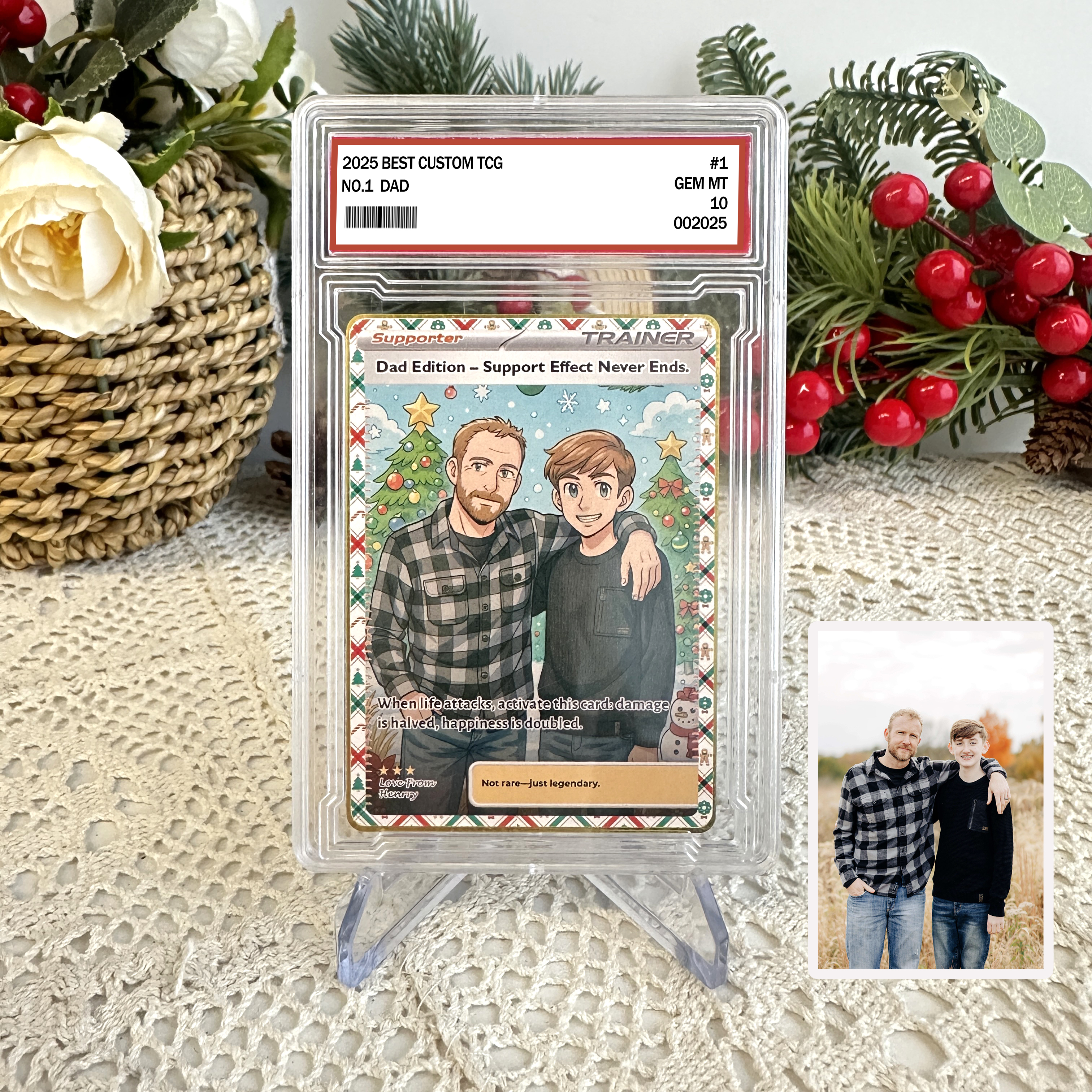 Custom Anime Dad Supporter Trainer Card Christmas Edition Pokecard