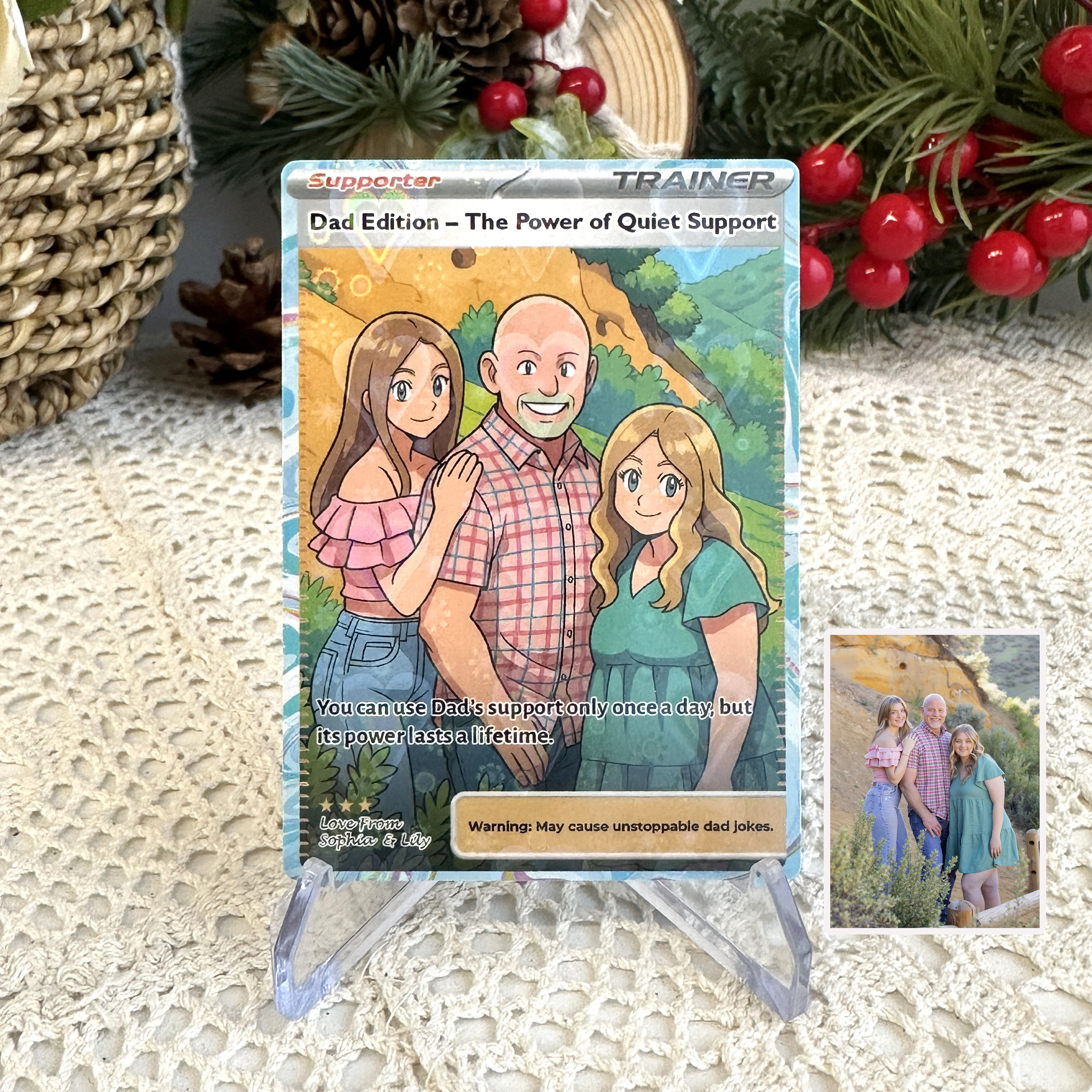 Custom Anime Dad Supporter Trainer Card Christmas Edition Pokecard