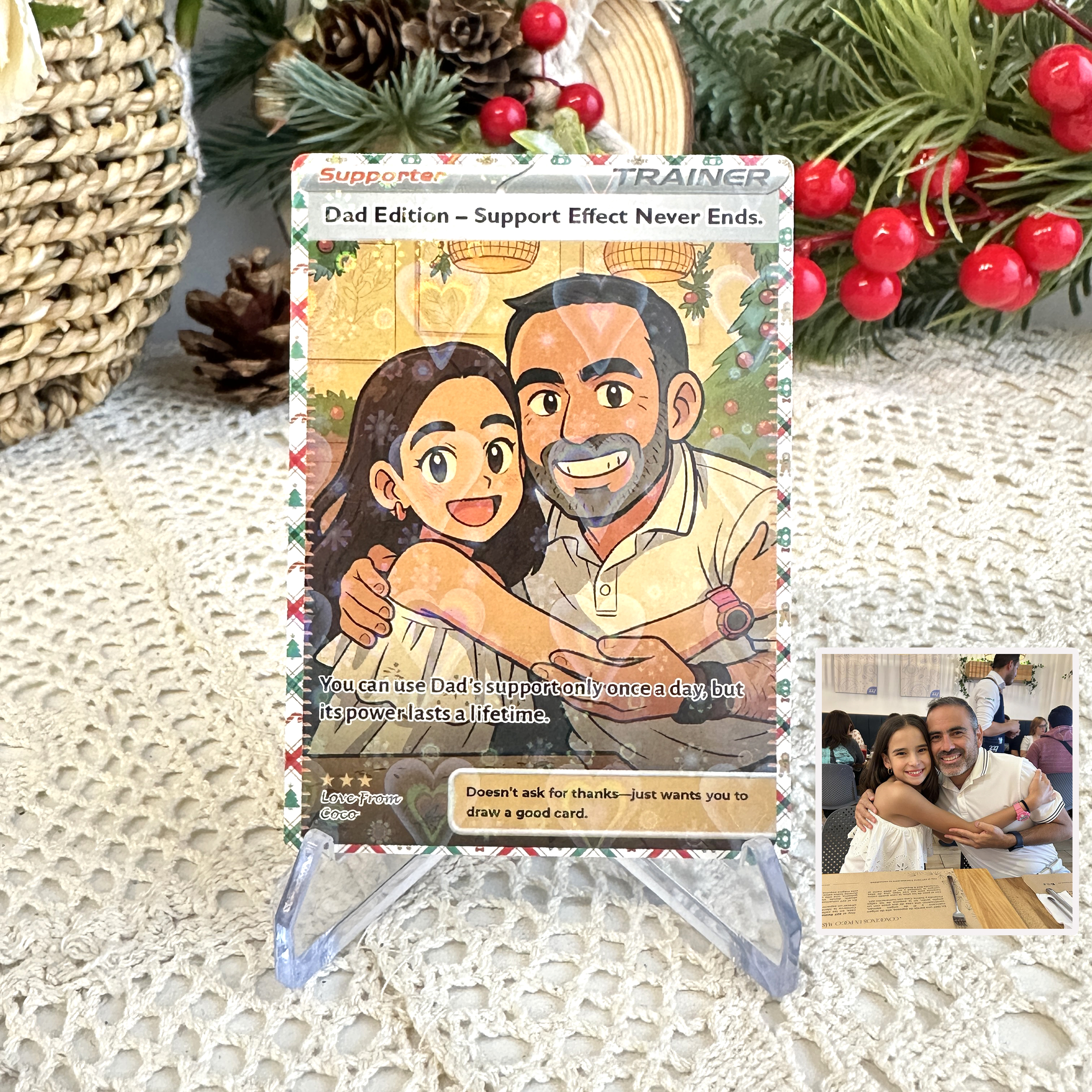 Custom Anime Dad Supporter Trainer Card Christmas Edition Pokecard