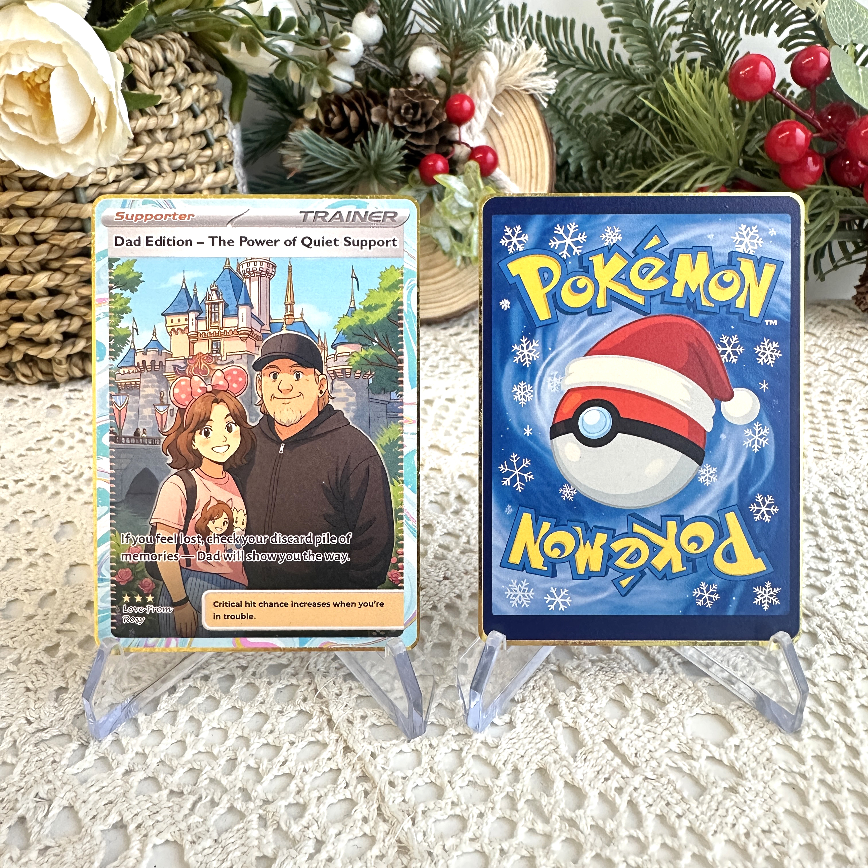 Custom Anime Dad Supporter Trainer Card Christmas Edition Pokecard