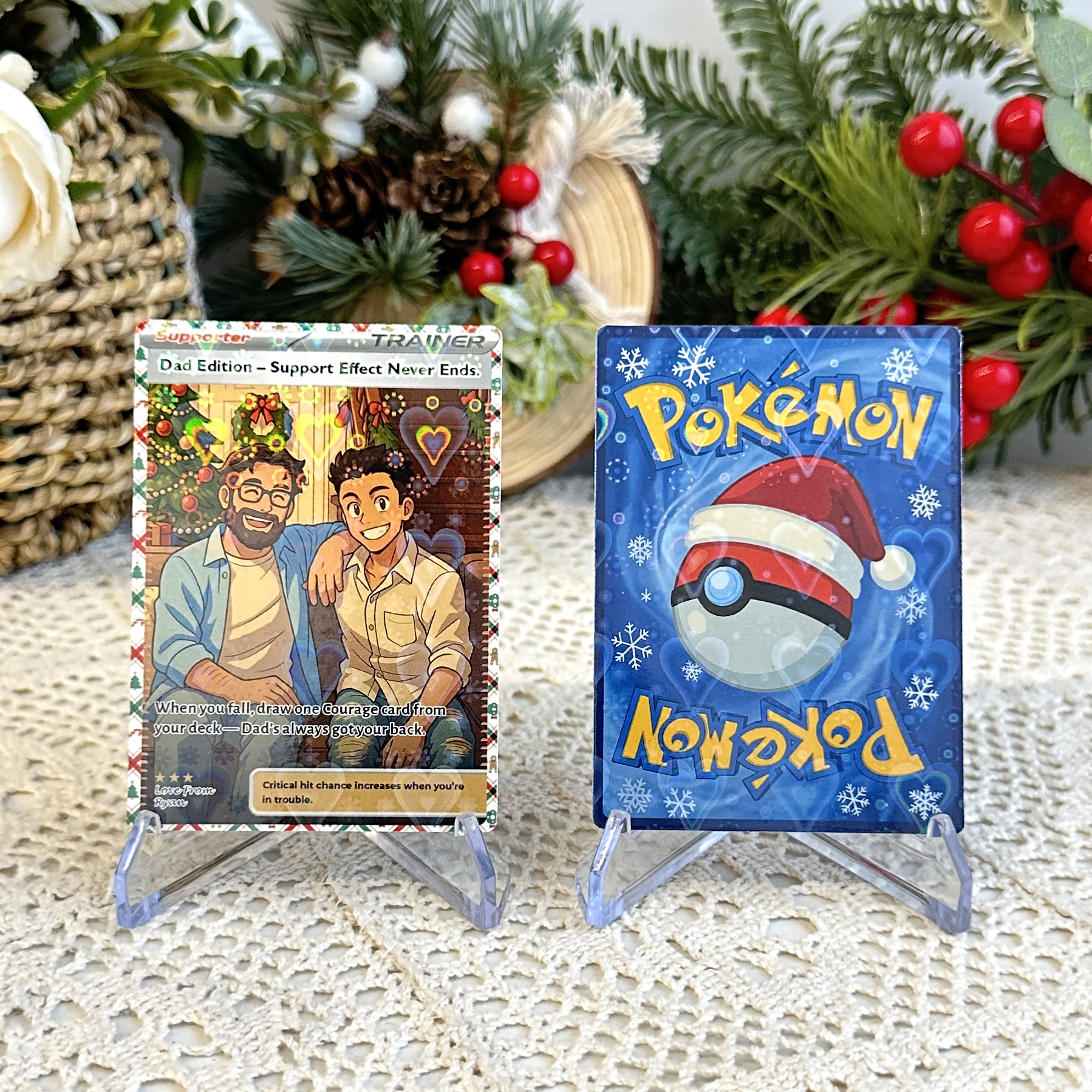 Custom Anime Dad Supporter Trainer Card Christmas Edition Pokecard