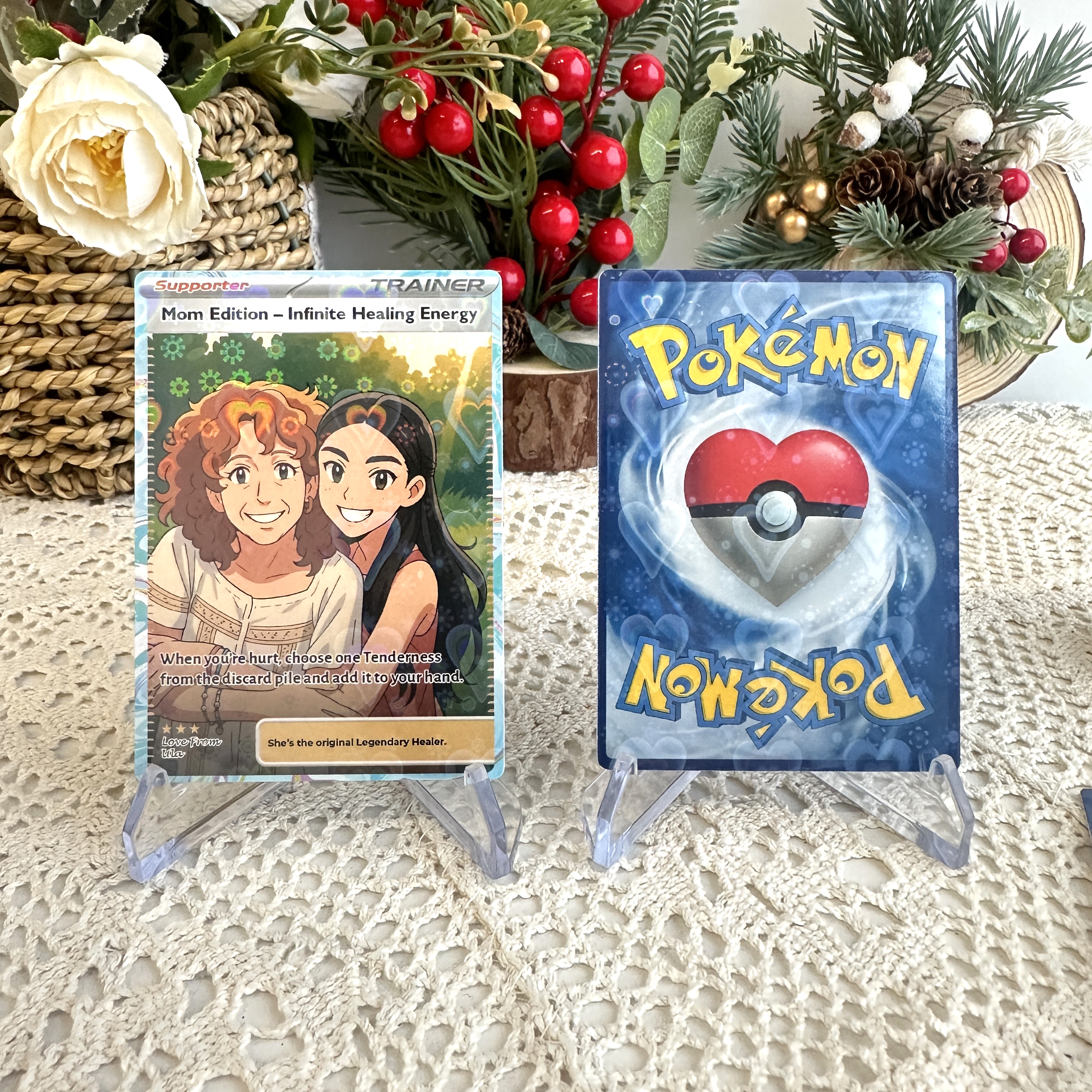 Custom Anime Mom Supporter Trainer Card Christmas Edition Pokecard
