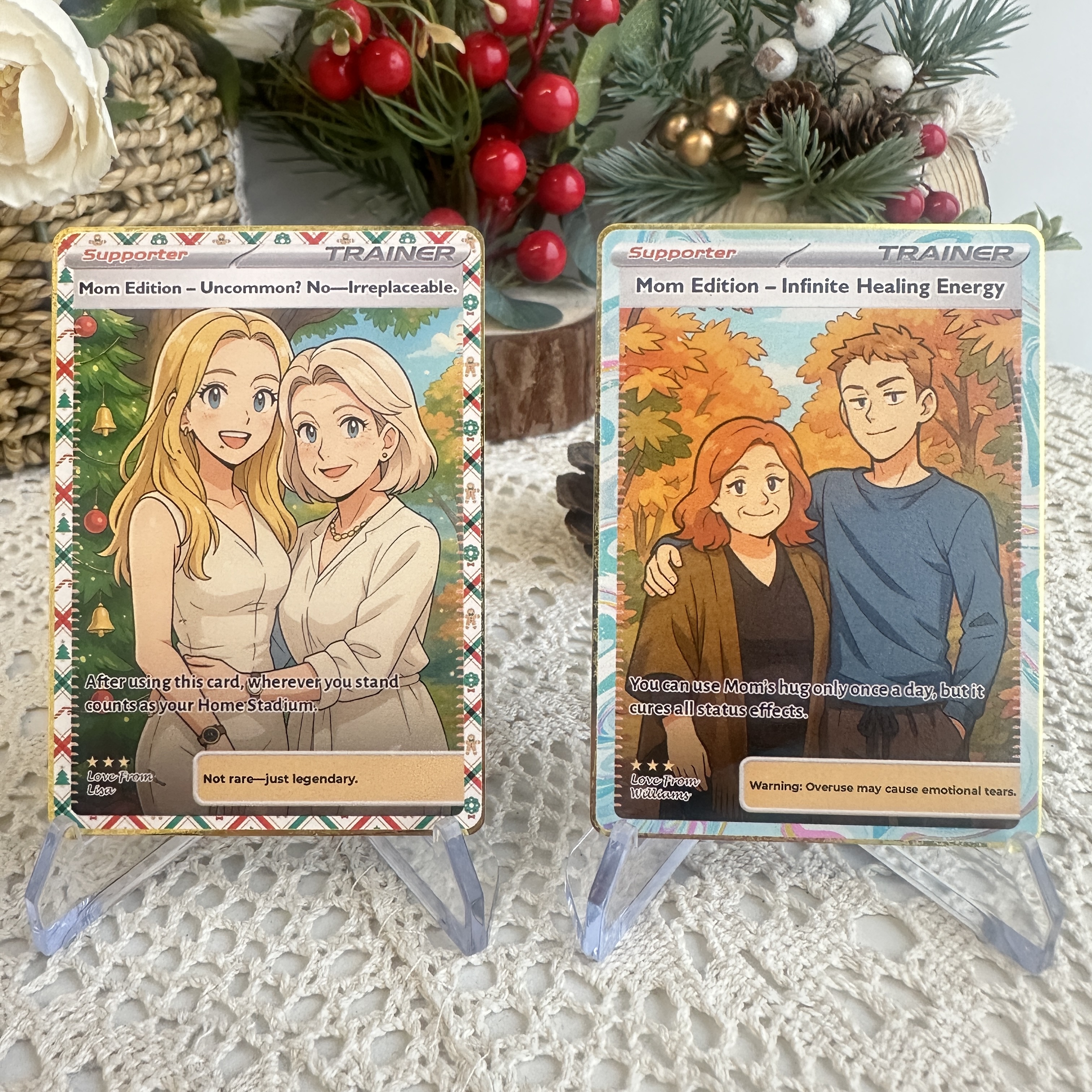 Custom Anime Mom Supporter Trainer Card Christmas Edition Pokecard