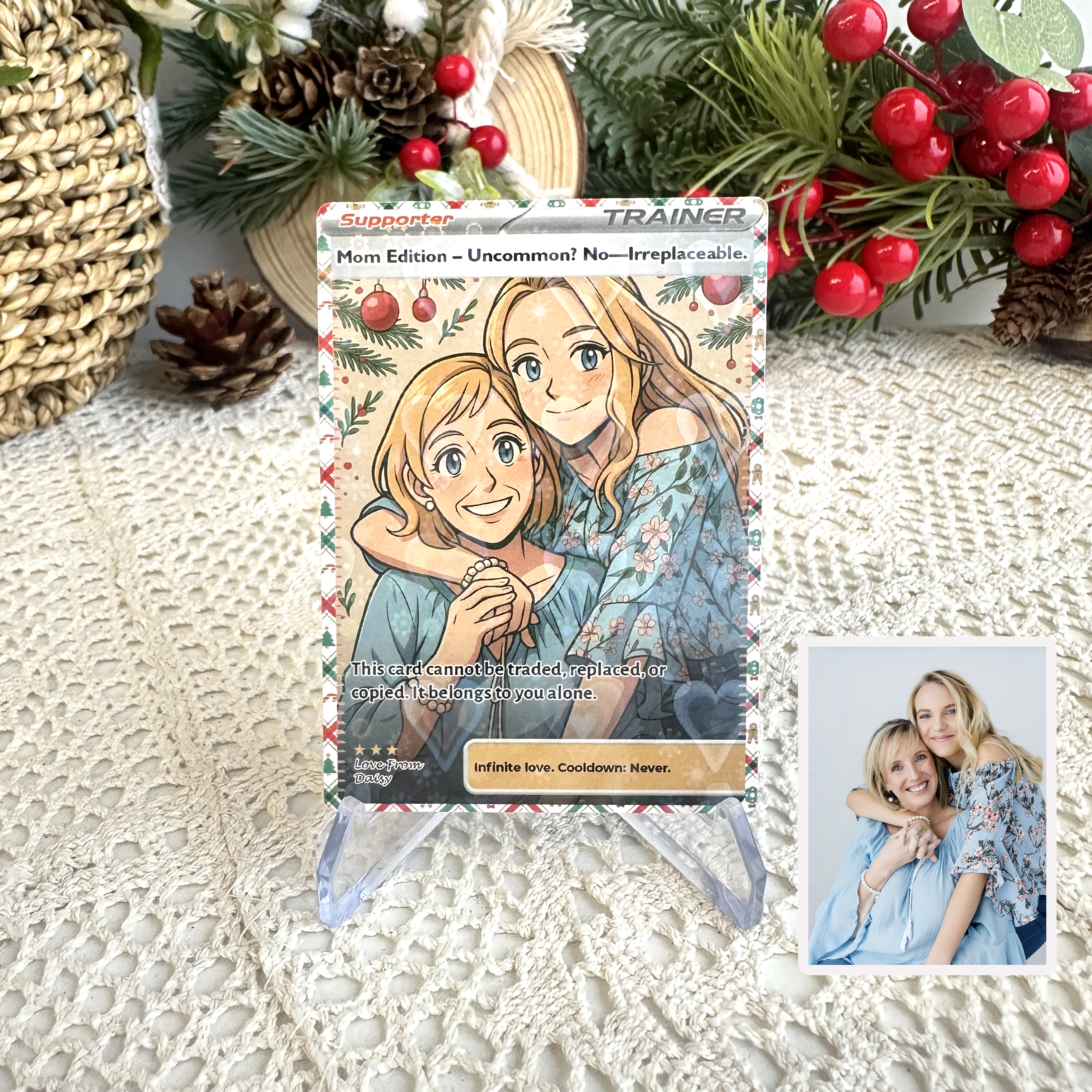 Custom Anime Mom Supporter Trainer Card Christmas Edition Pokecard