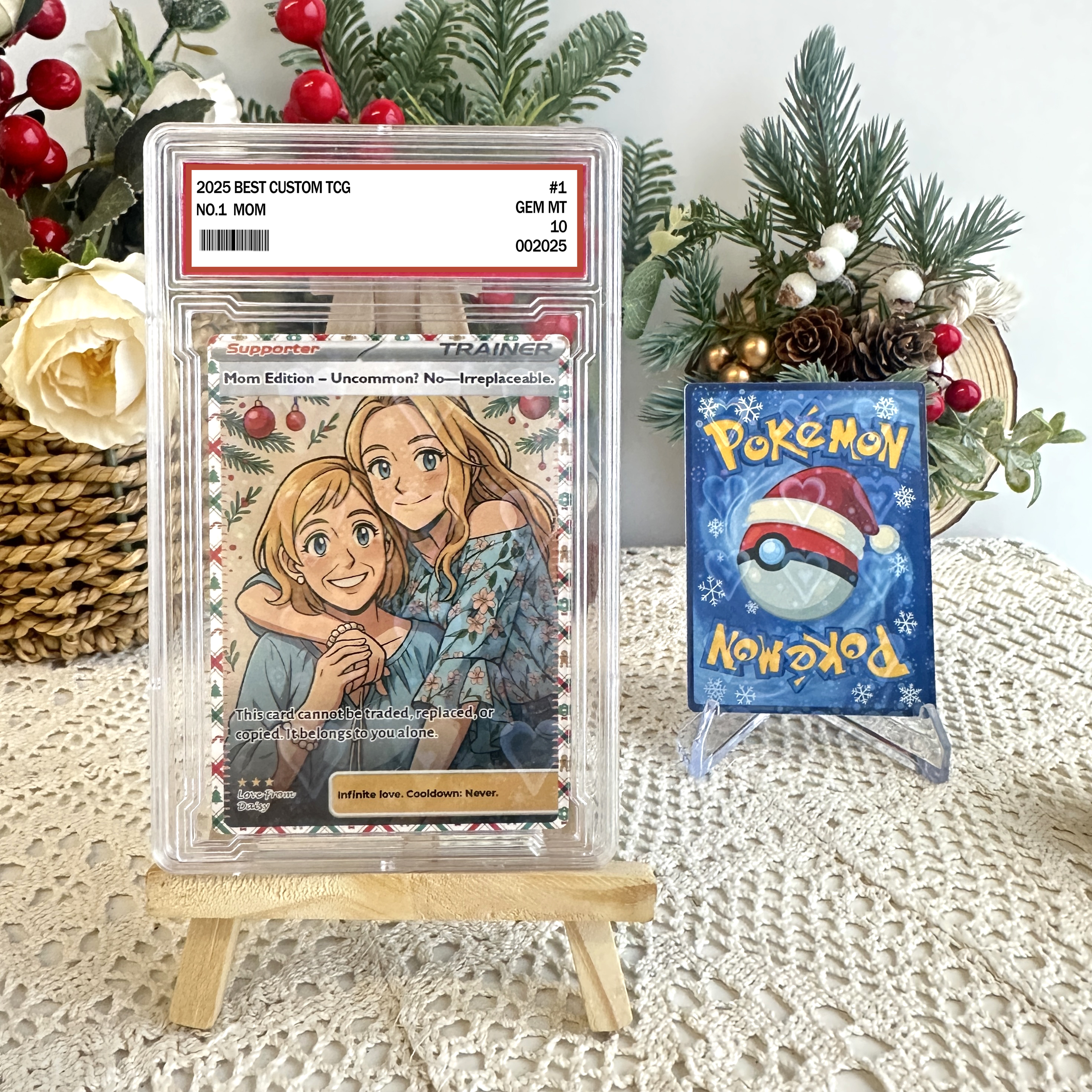 Custom Anime Mom Supporter Trainer Card Christmas Edition Pokecard