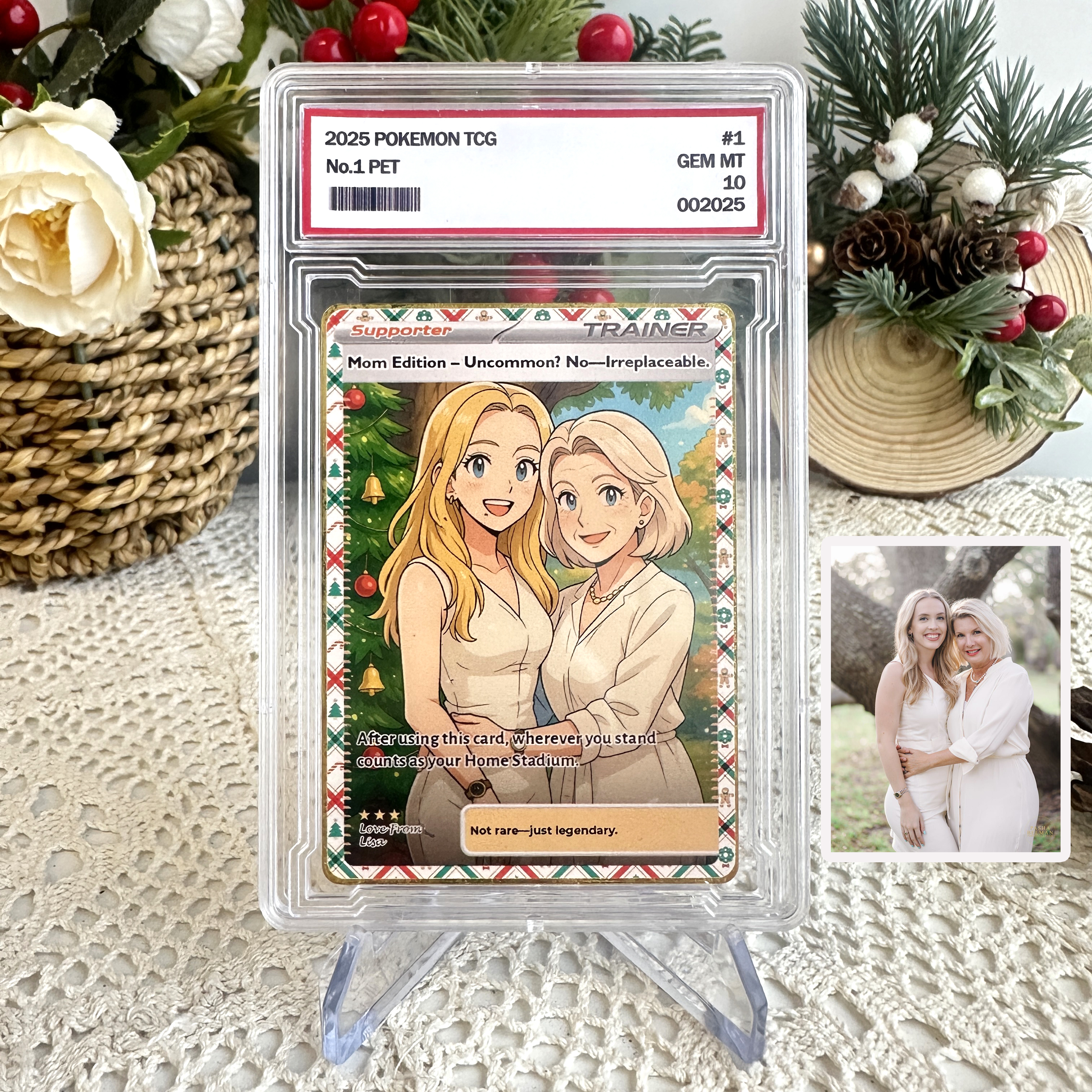 Custom Anime Mom Supporter Trainer Card Christmas Edition Pokecard