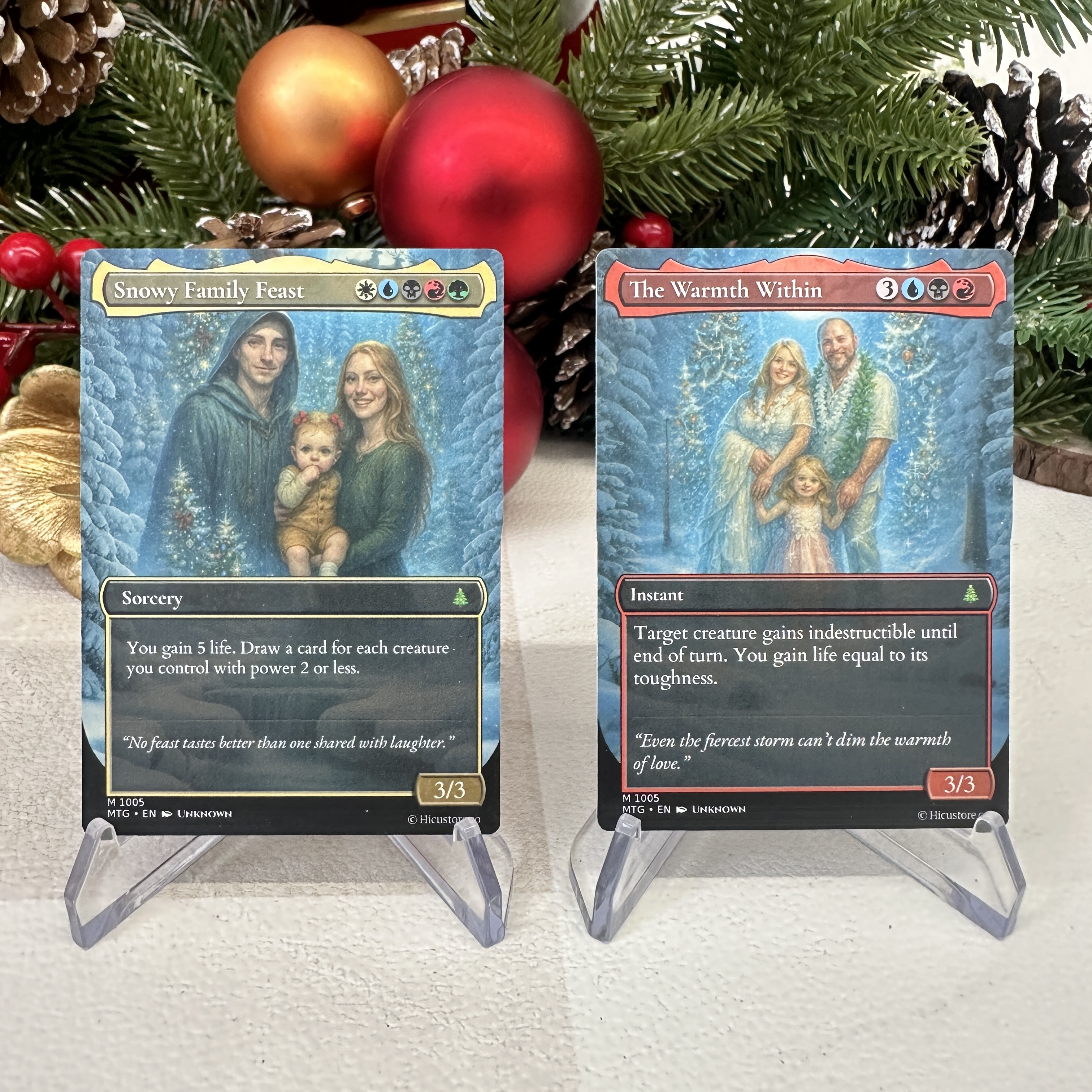 Custom Anime Family Christmas  MTG Magic TCG Card