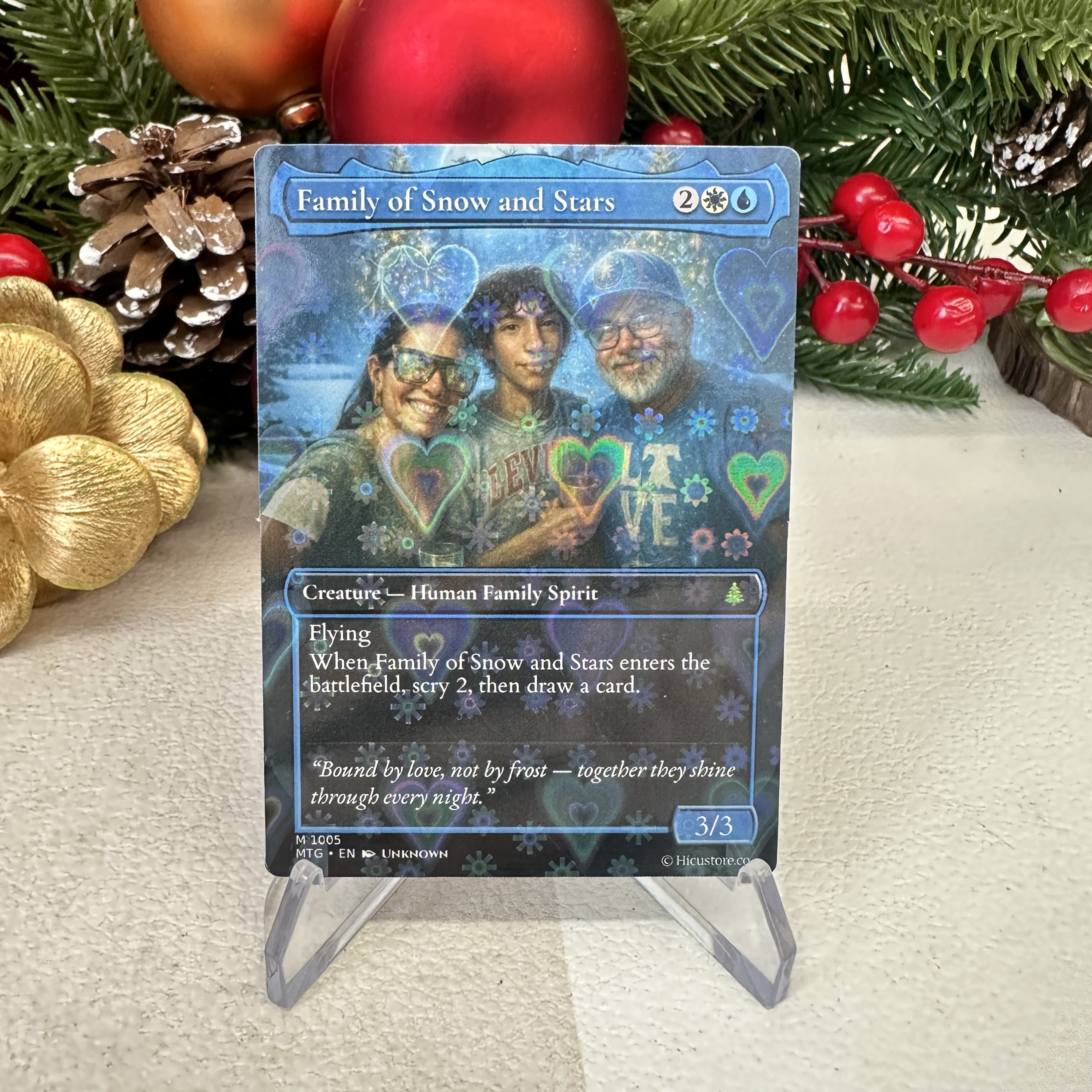 Custom Anime Family Christmas  MTG Magic TCG Card