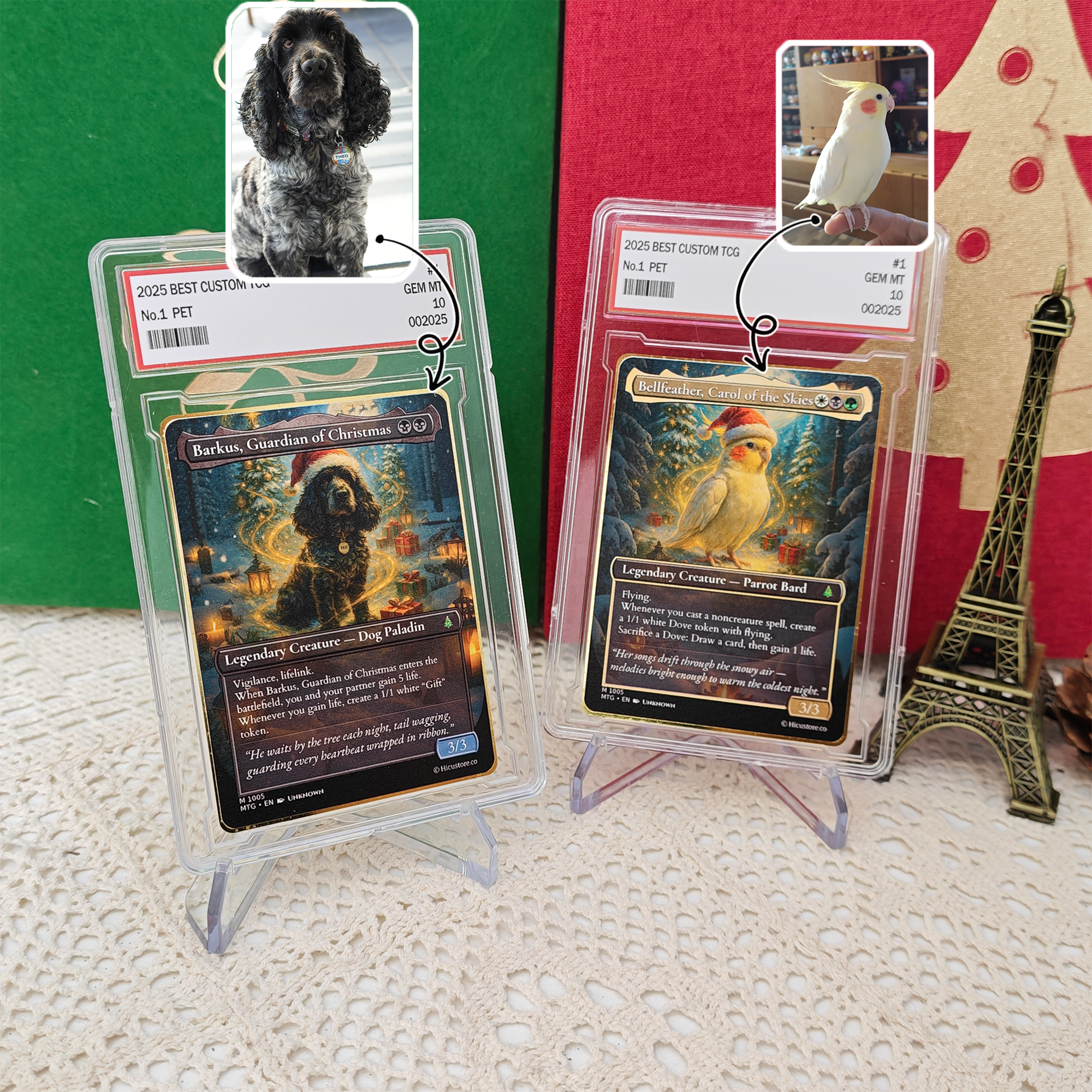 Limited Time 50% OFF-Custom Magic-Style MTG Pet Art Card | Christmas & Thanksgiving Designs | Hand-Drawn Look