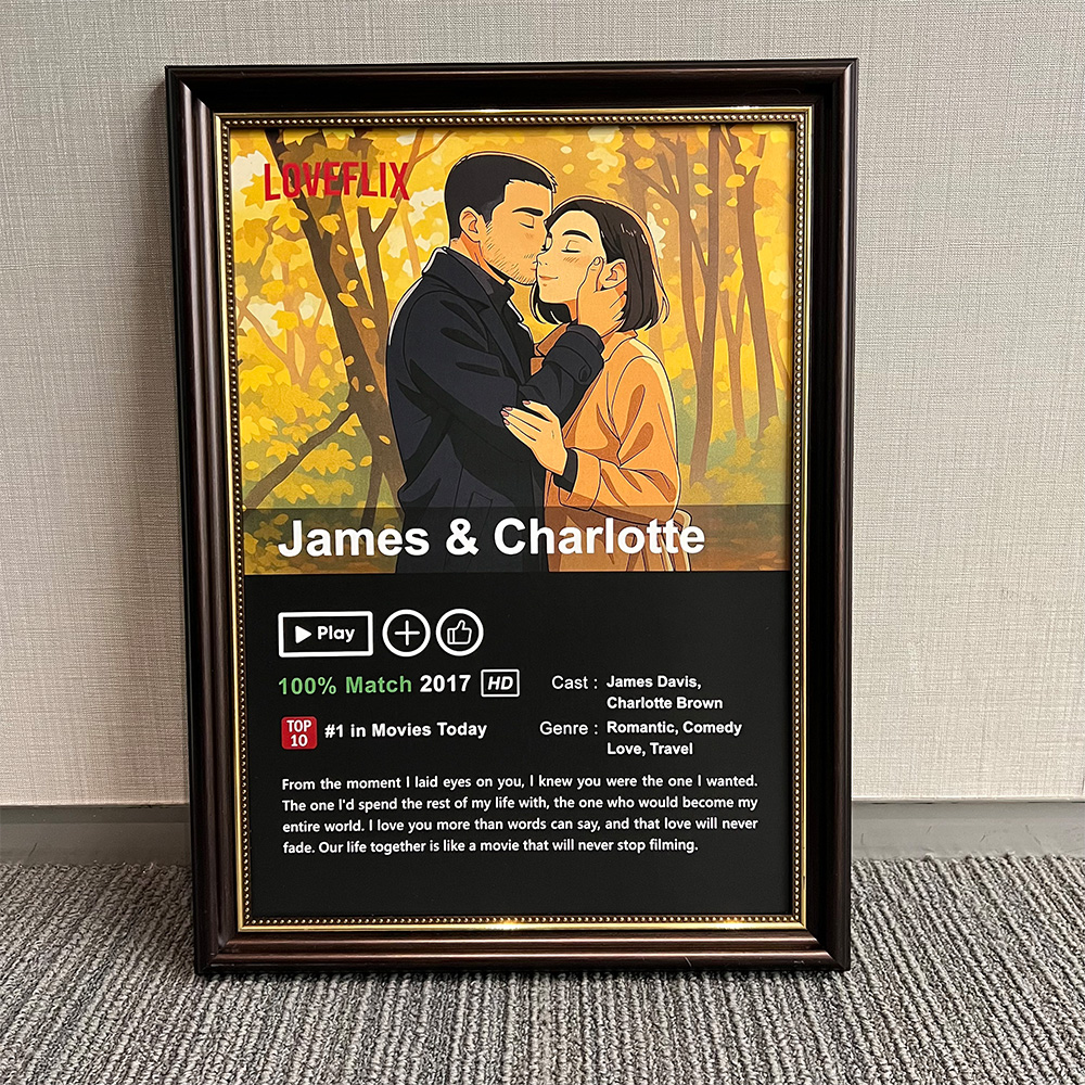 Custom Anime LOVEFLIX Movie Photo Frame with Your Love Story