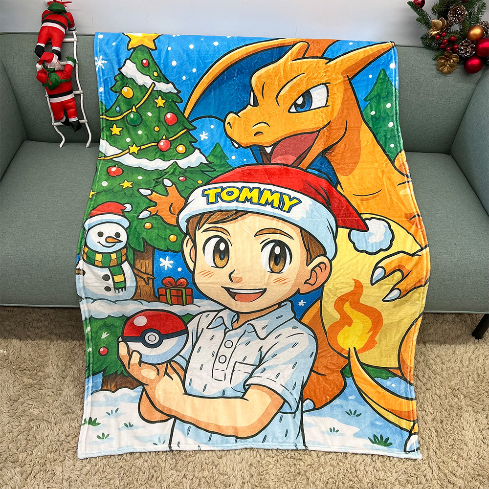 Custom Anime Kid Portrait Blanket