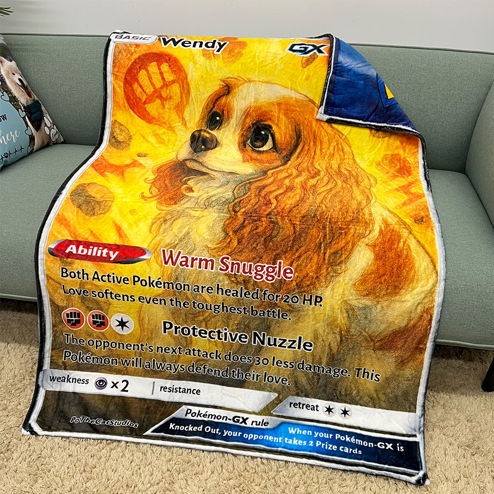 Custom Anime Pet Pokecard Blanket, TCG V/Vmax/VSTAR/EX/GX/TRAINER Blanket
